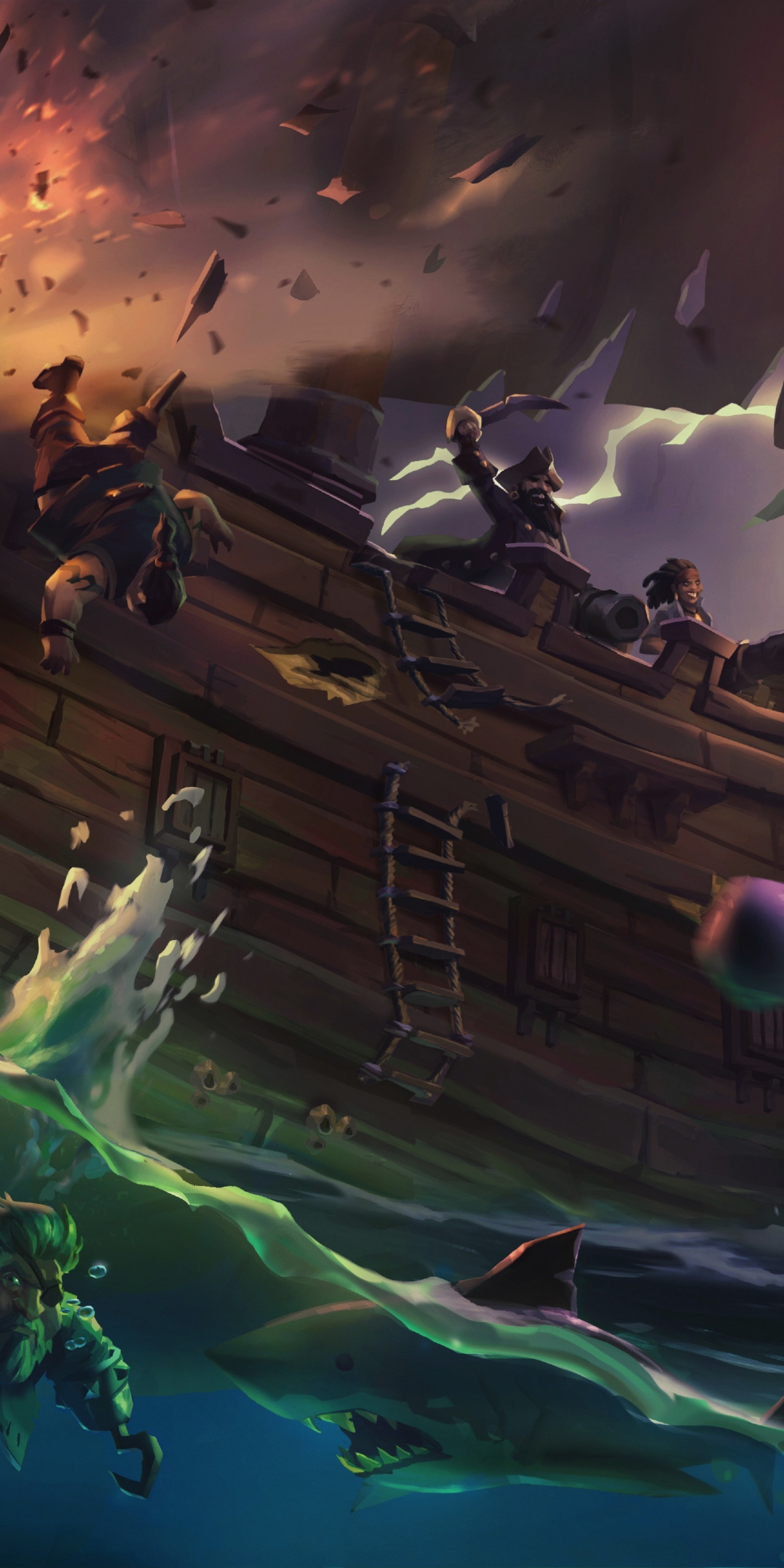 Sea of thieves, ship, pirates, video game, 1080x2160 wallpaper