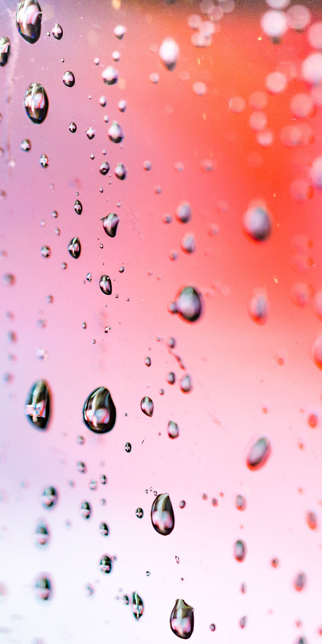 Drops, pink, transparent, surface, 1080x2160 wallpaper