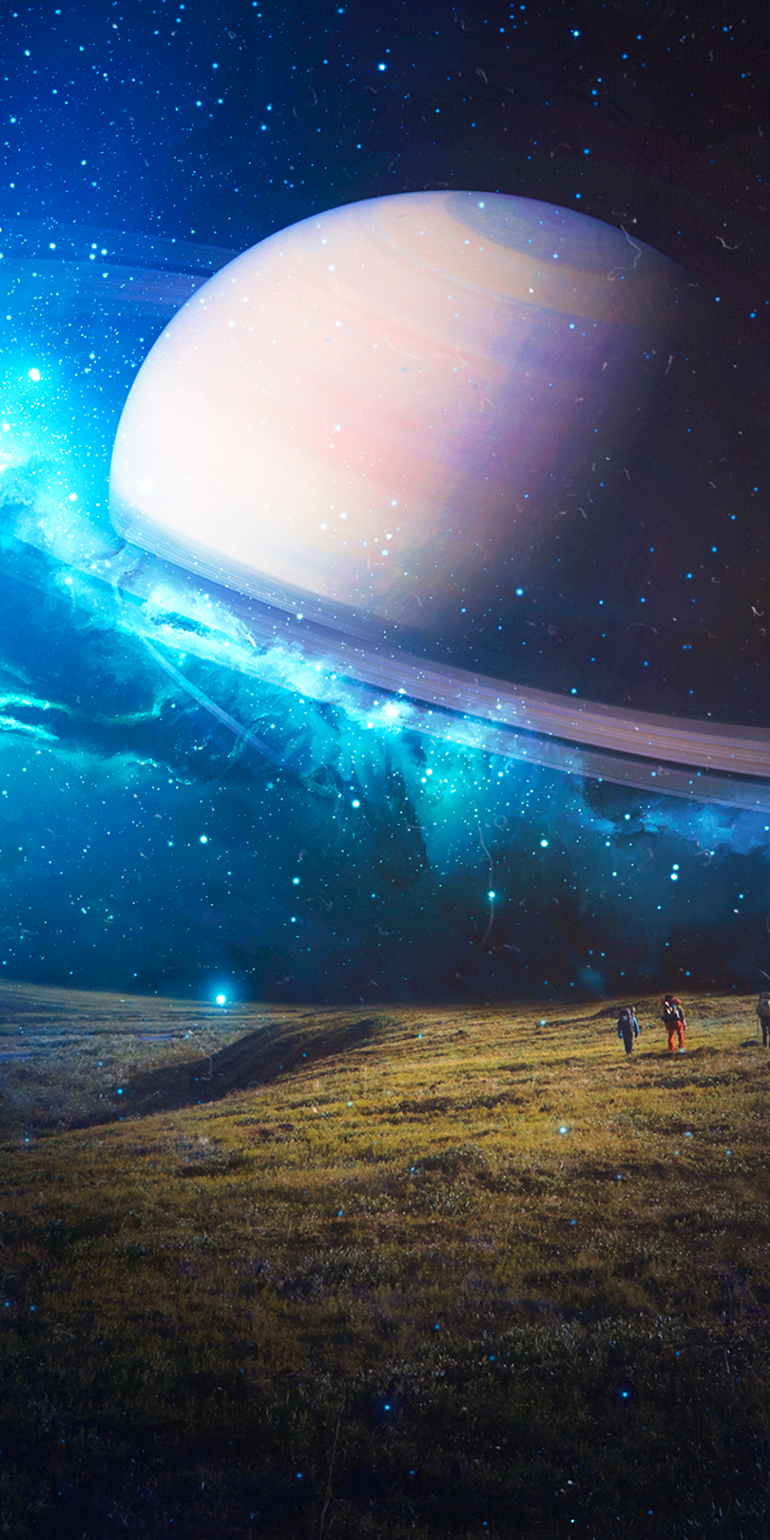 Fantasy, art, space, planet, stars, landscape, 1080x2160 wallpaper