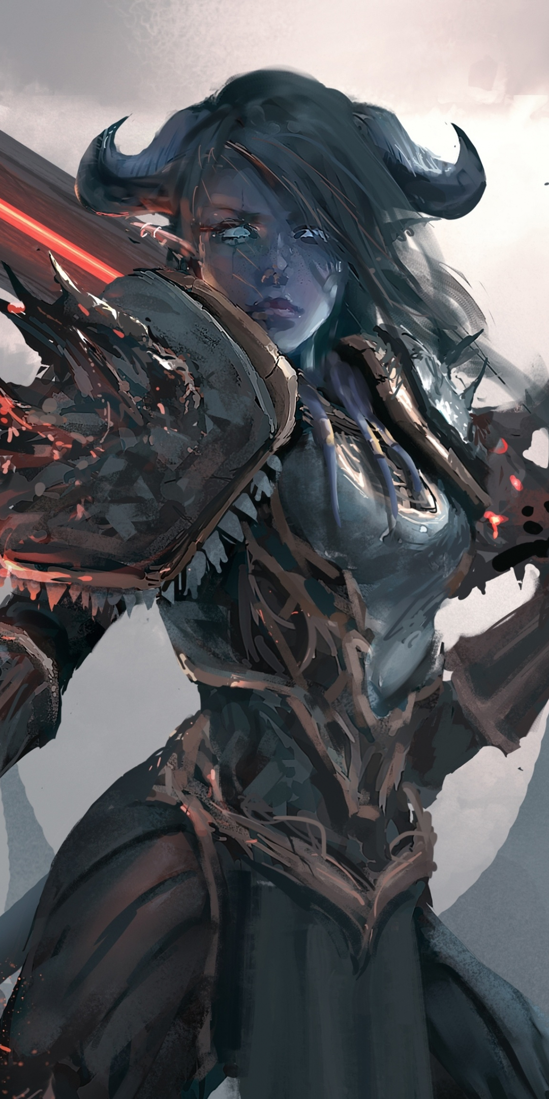 World of warcraft, artwork, woman warrior, 1080x2160 wallpaper