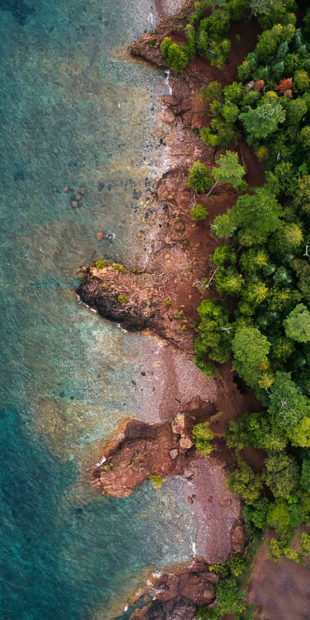 Drone shot, beach, coast, nature, 1080x2160 wallpaper