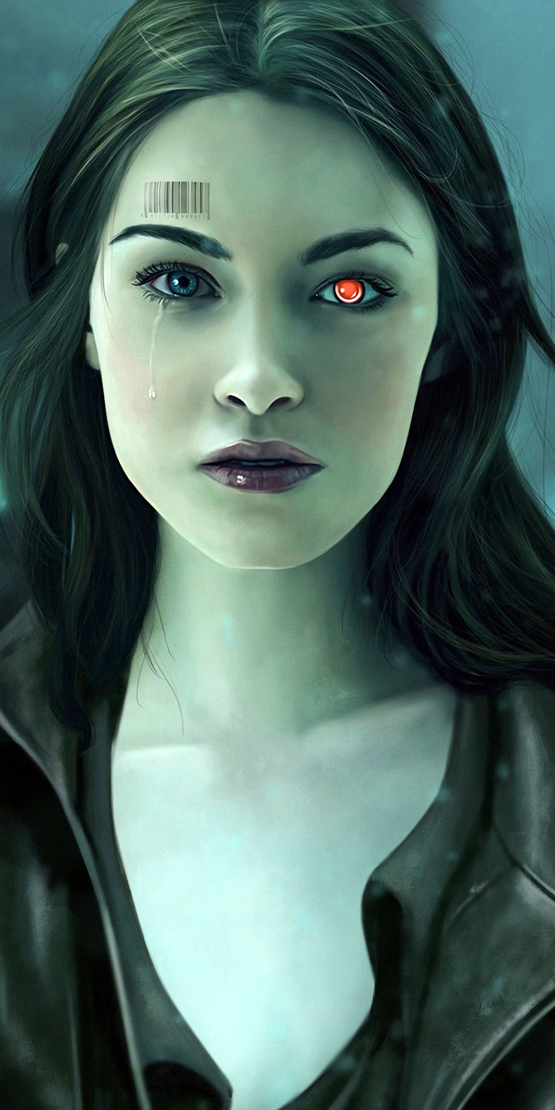 Cyborg girl, sci-fi, art, 1080x2160 wallpaper