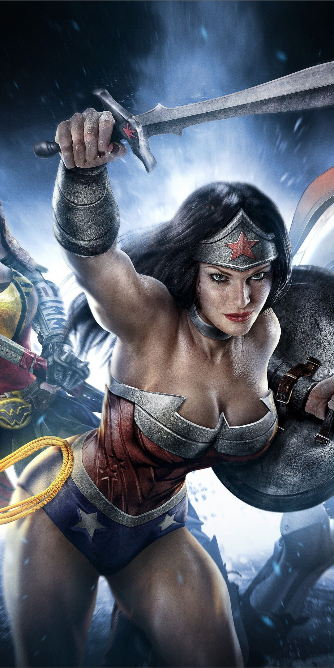 Wonder woman, Infinite Crisis, video game, superhero, 1080x2160 wallpaper