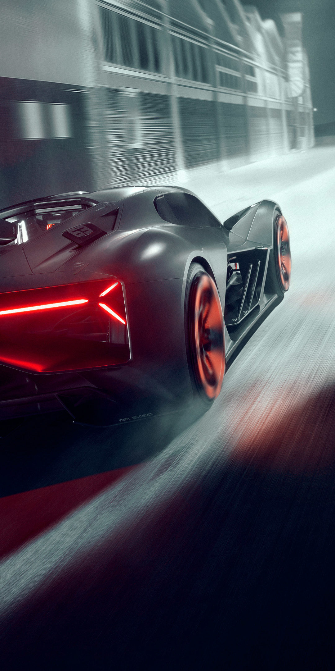 Rear, taillight, Lamborghini Terzo Millennio, 1080x2160 wallpaper