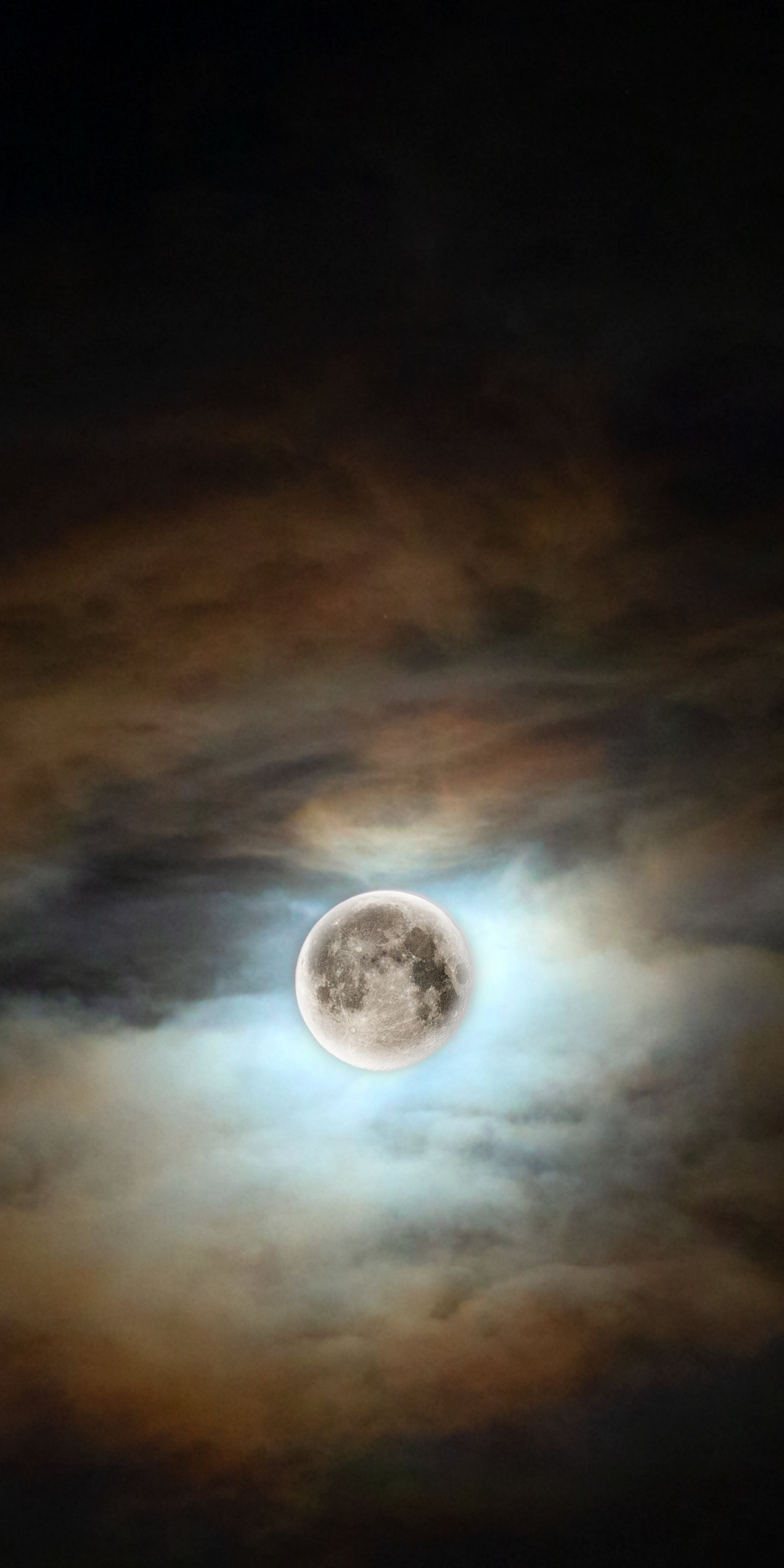 Night, moon, lunar, dark, 1080x2160 wallpaper