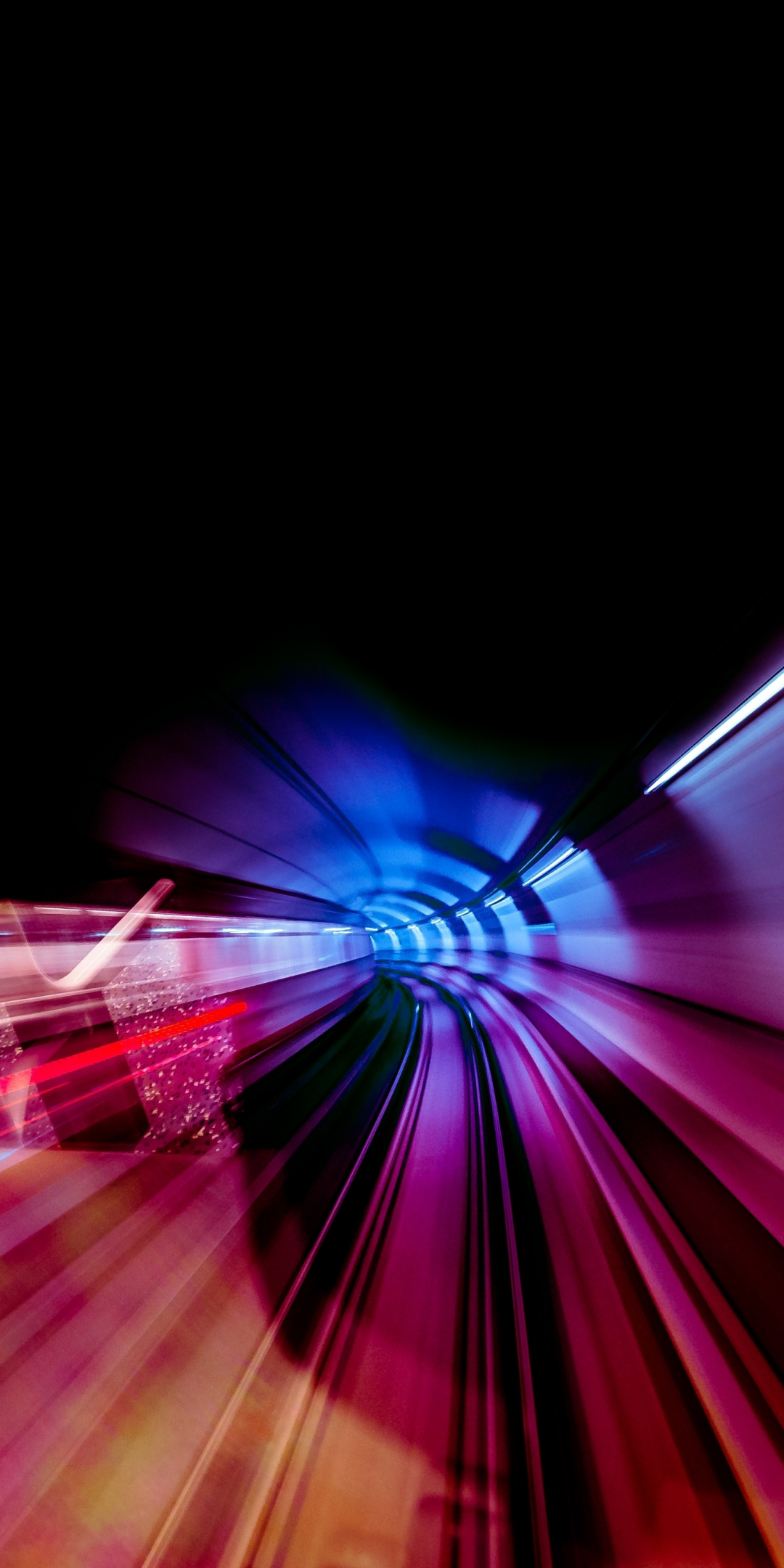 Tunnel, turn, motion blur, backlight, 1080x2160 wallpaper