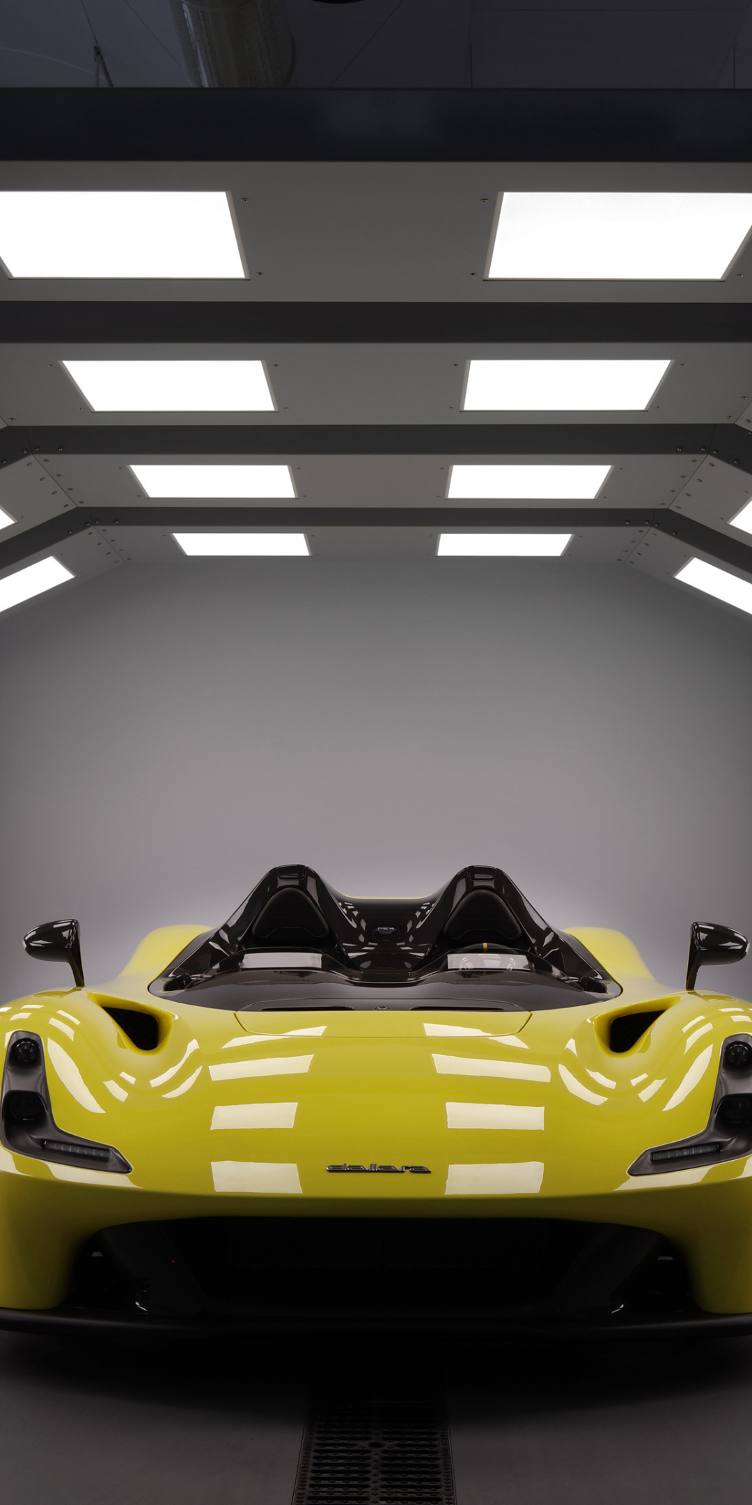 Dallara stradale, yellow sports car, convertible, 1080x2160 wallpaper