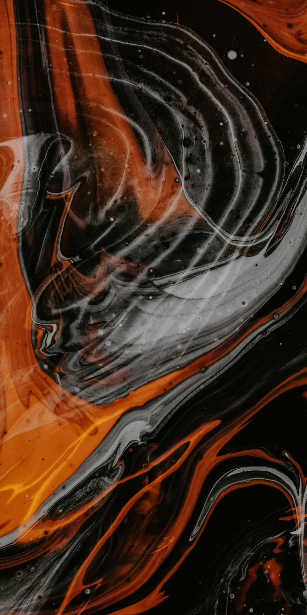 Abstract art, dark-orange, 1080x2160 wallpaper