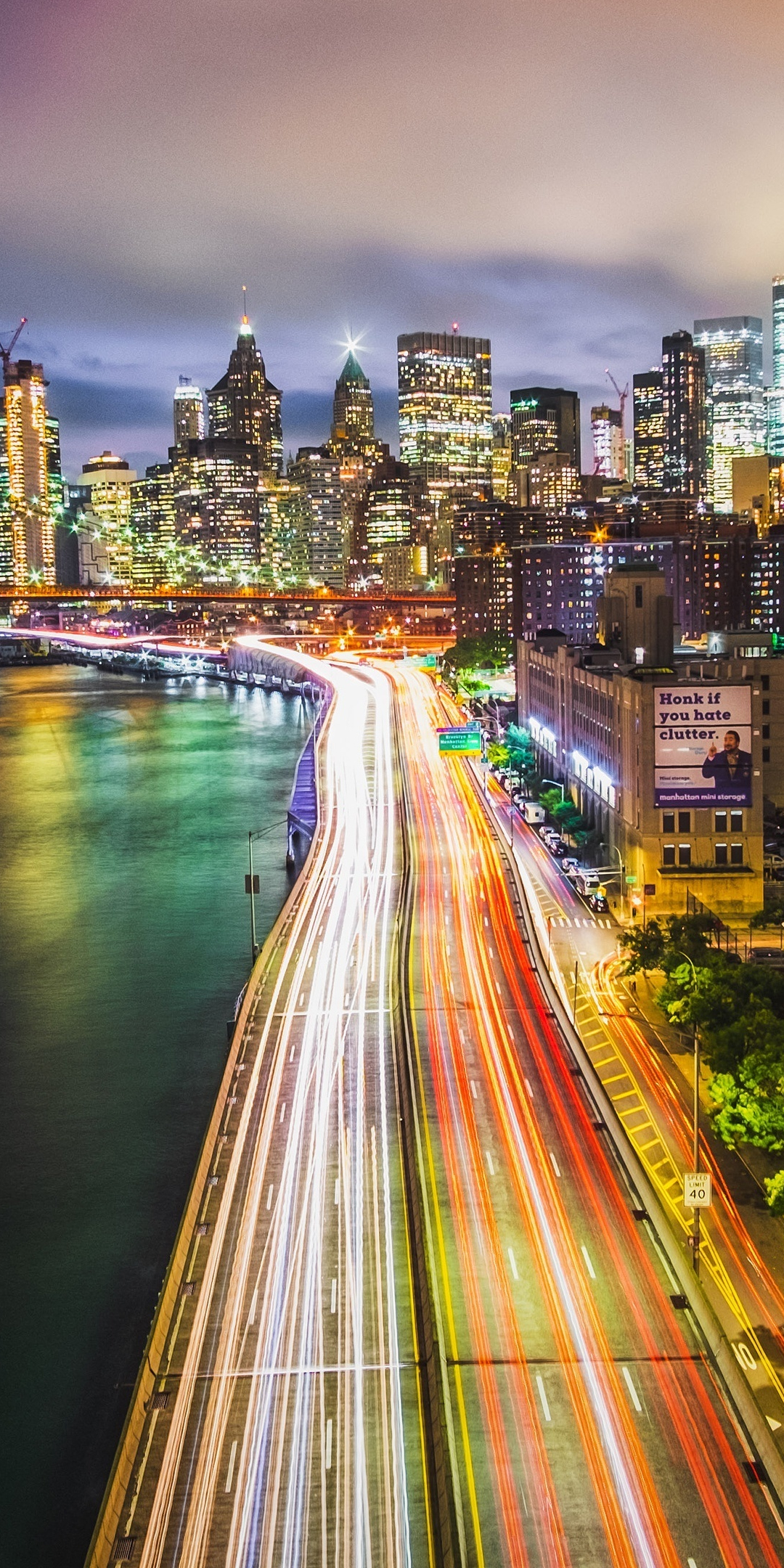 Road, lights, new york, buildings, cityscape, 1080x2160 wallpaper