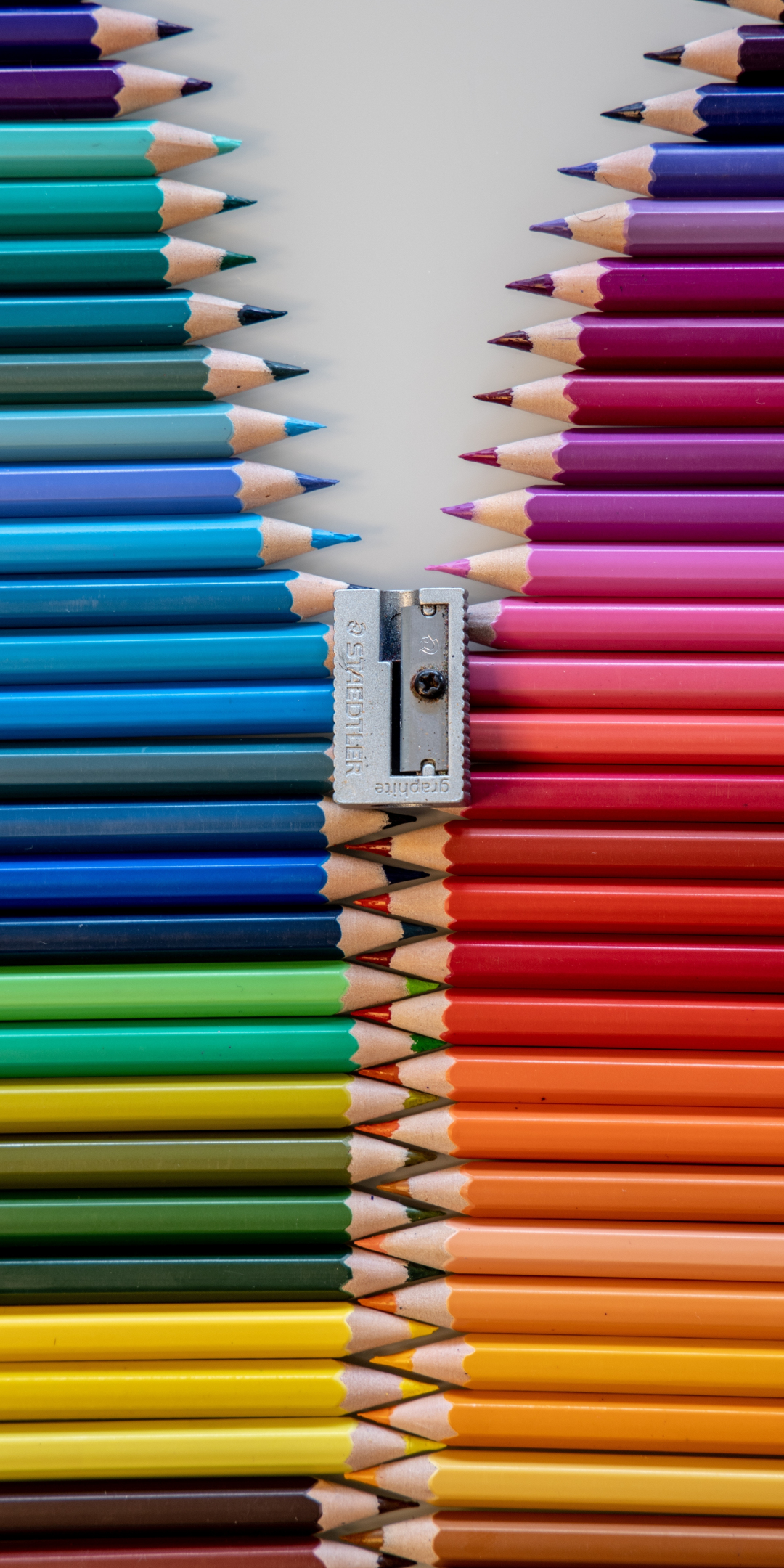 Colorful pencil, sharpener, 1080x2160 wallpaper