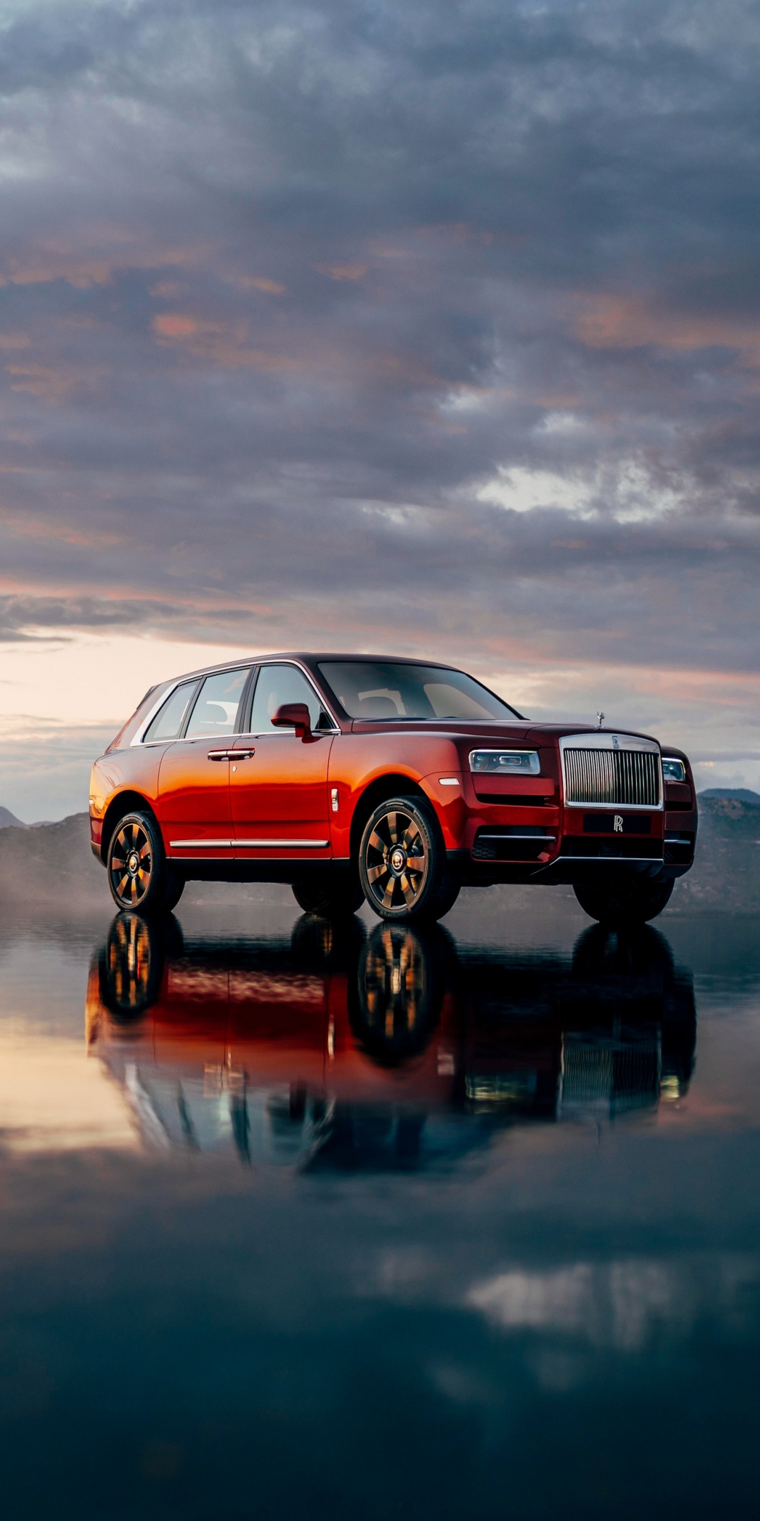 Off-road, Rolls-Royce Cullinan, red luxury car, 1080x2160 wallpaper