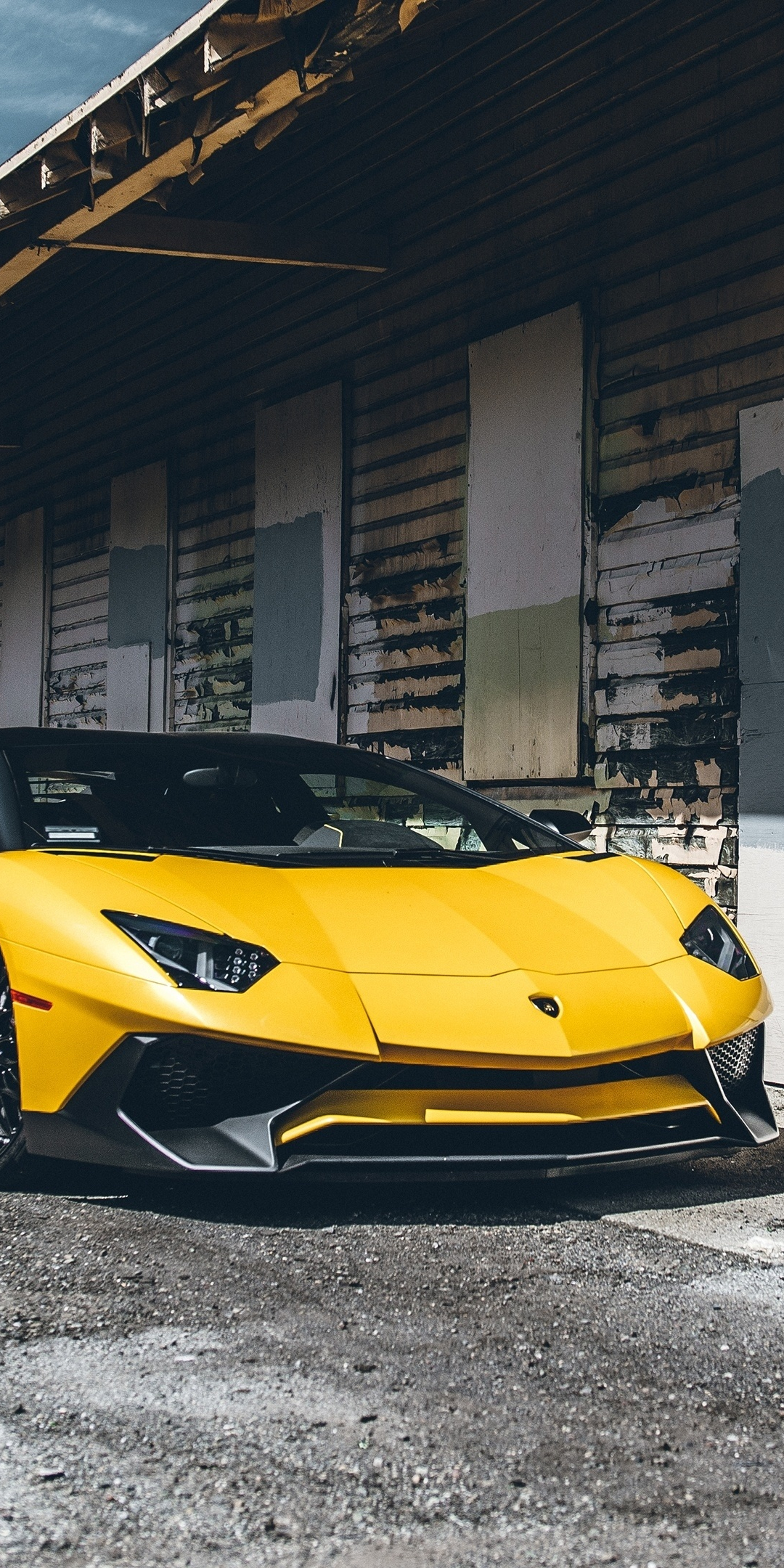 Yellow, Lamborghini Aventador, sports car, 1080x2160 wallpaper