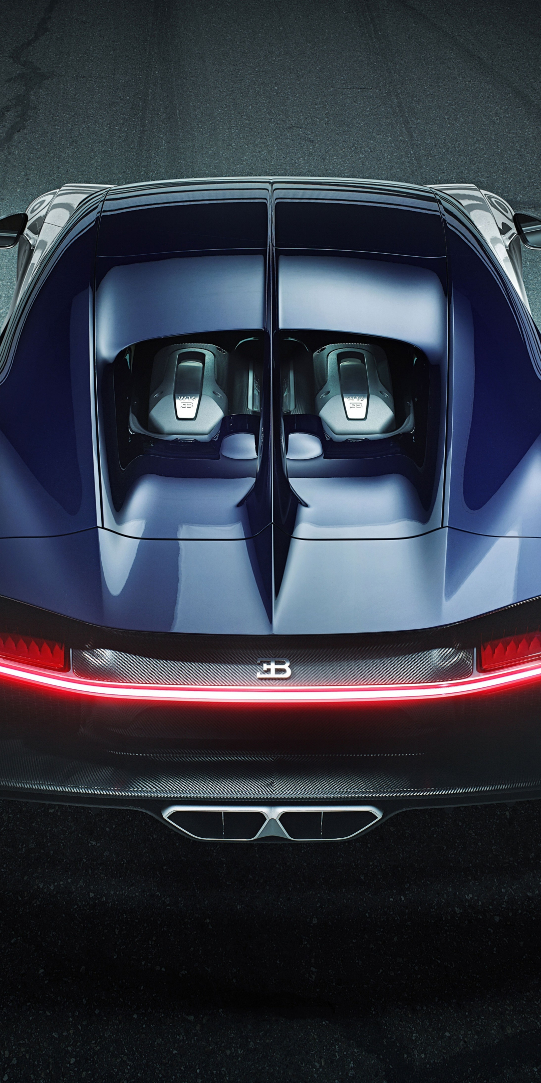 Bugatti Chiron Sport, tail lights, sports car, 1080x2160 wallpaper