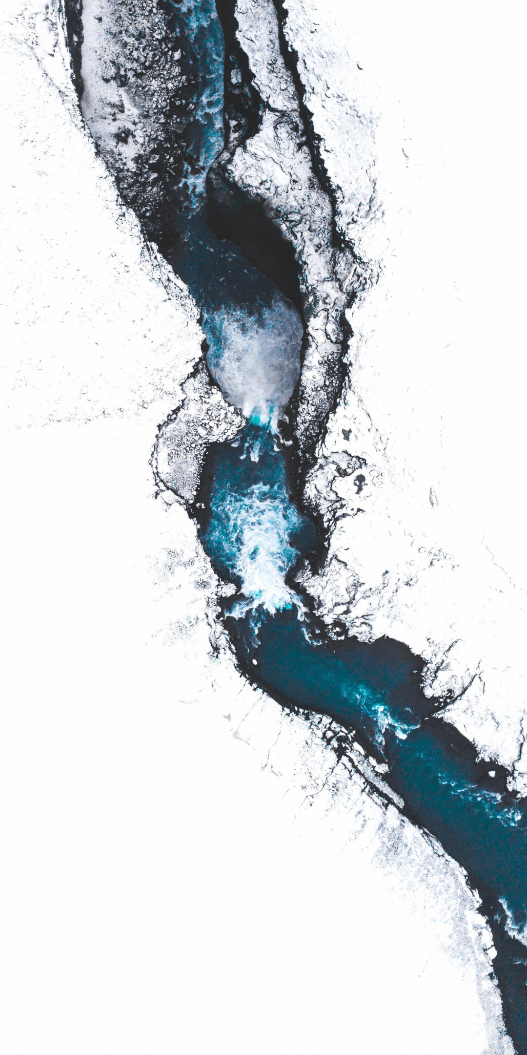 Iceland, river, aerial view, 1080x2160 wallpaper