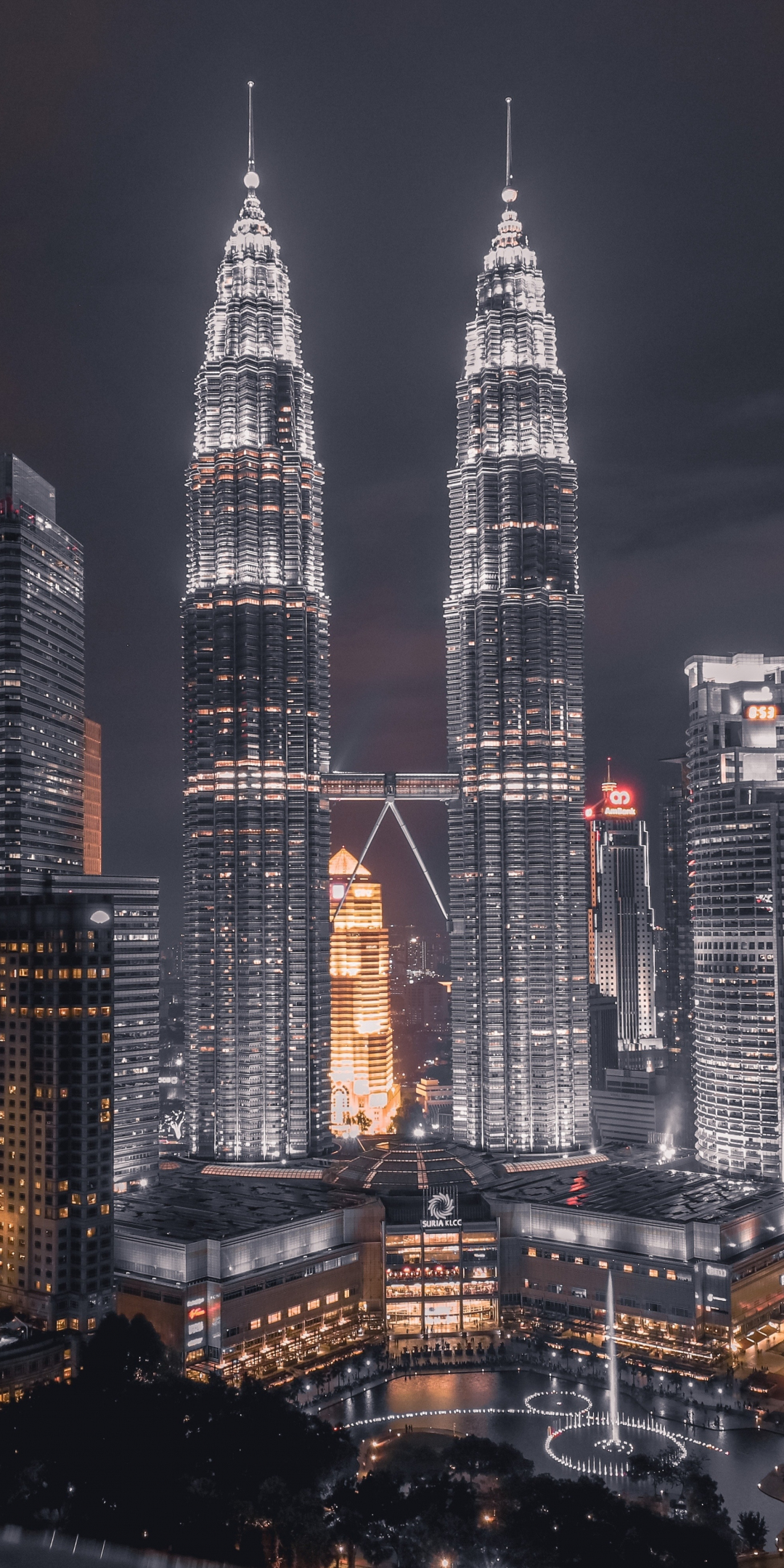 Twin tower, Petronas Towers, Kuala Lumpur, cityscape, 1080x2160 wallpaper