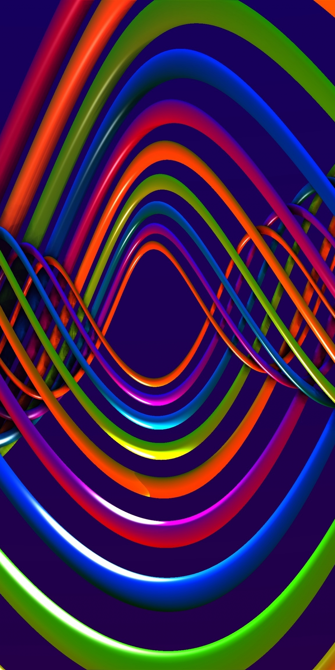 Spiral, colorful plexus, multicolored, abstract, 1080x2160 wallpaper