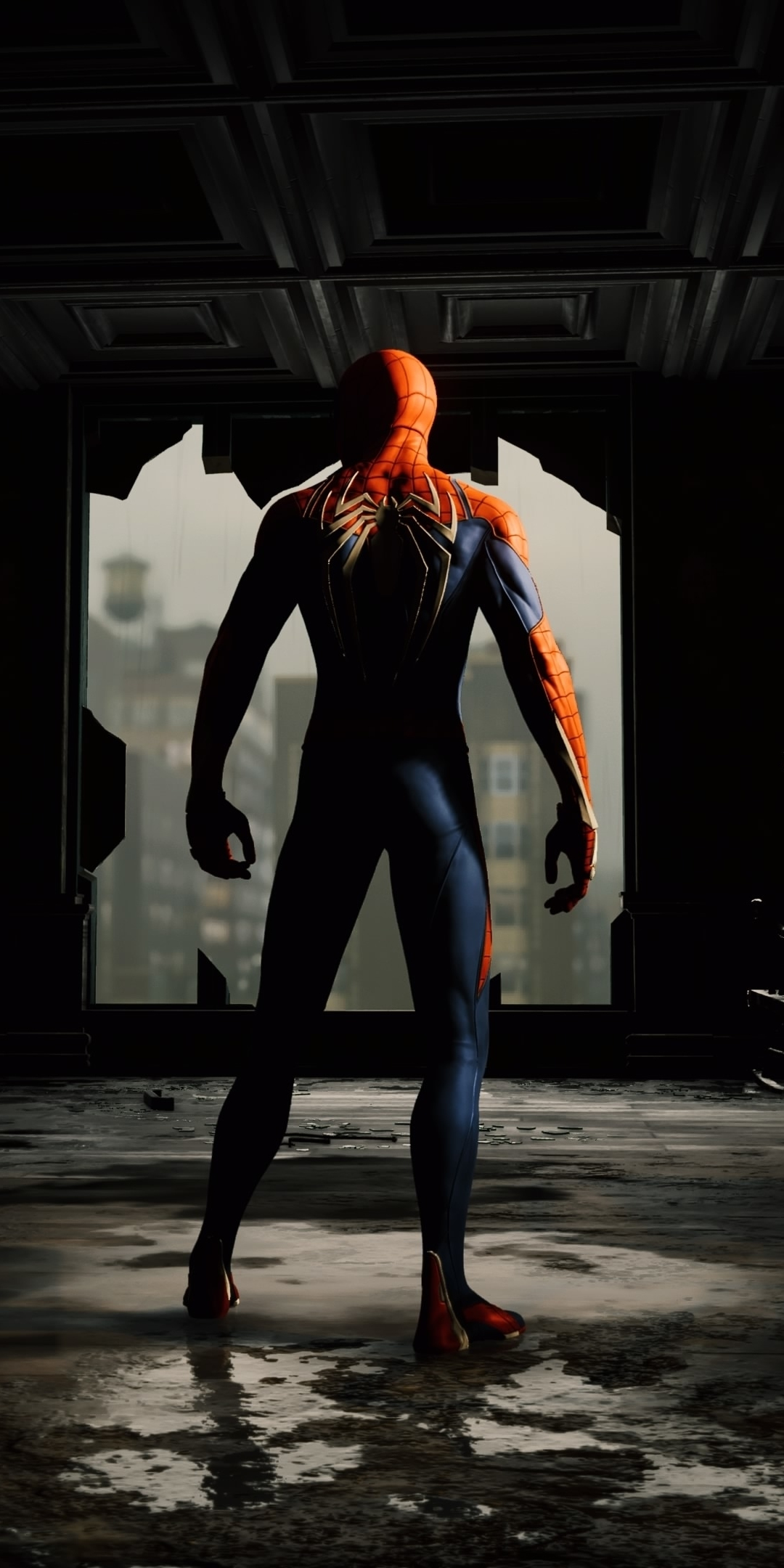 Ps4 game, Spiderman, back-pose, 1080x2160 wallpaper