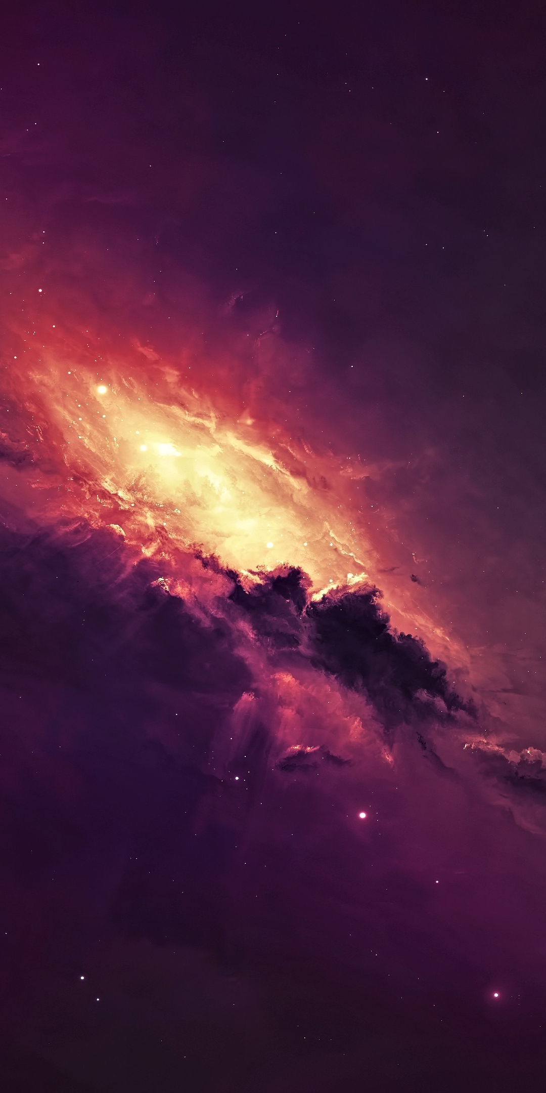Space, nebula, dark, clouds, 1080x2160 wallpaper