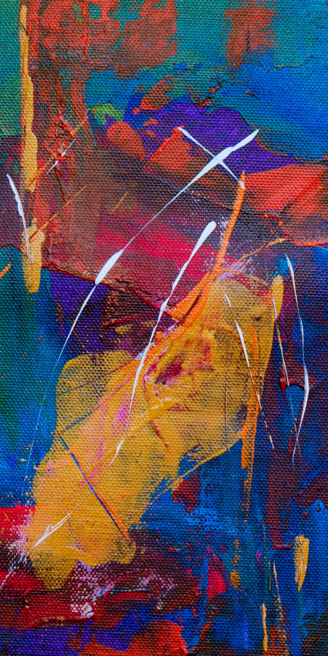 Abstract, acrylic paint, surface, 1080x2160 wallpaper
