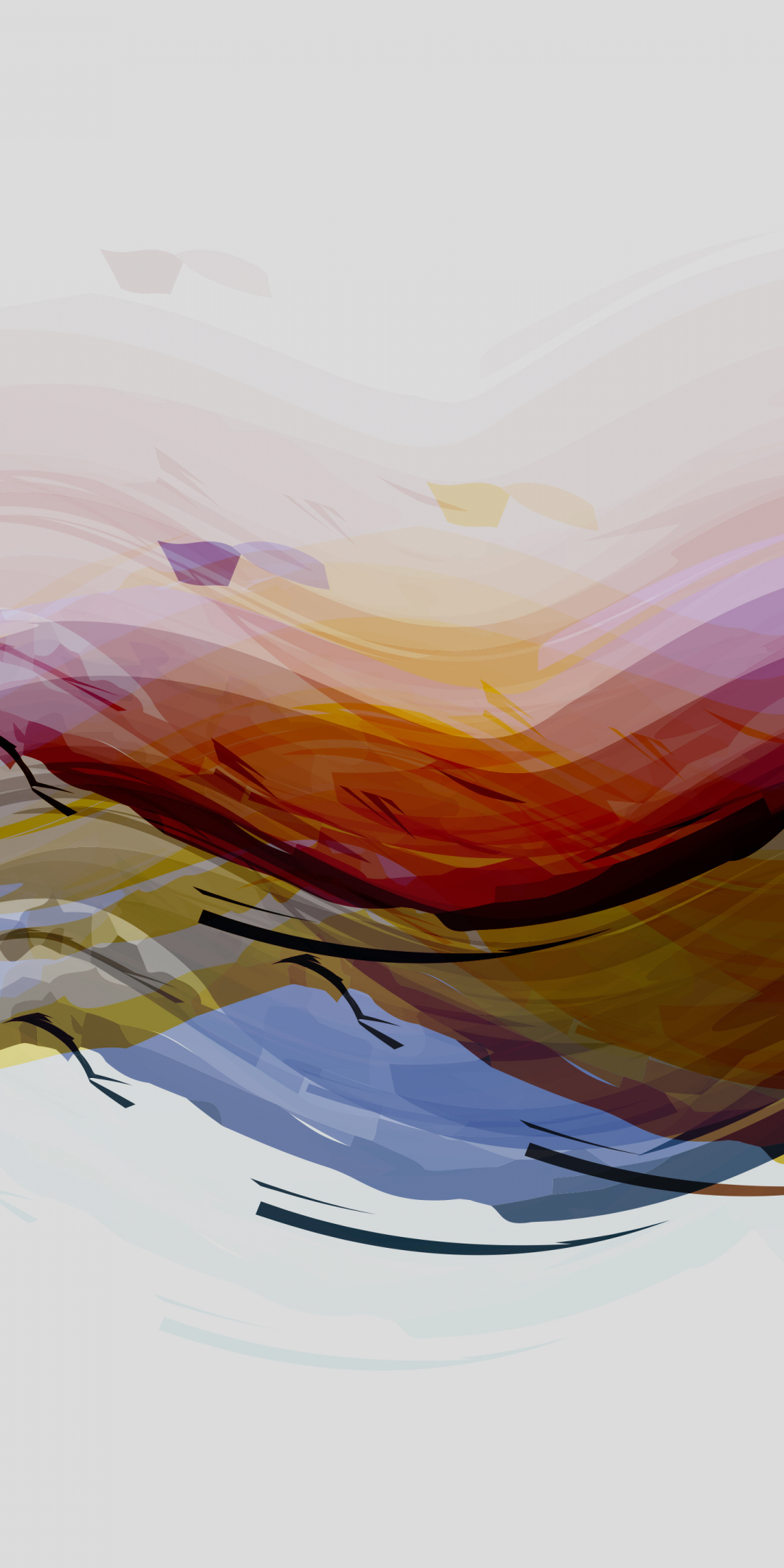 Waves of color, flow, artwork, 1080x2160 wallpaper