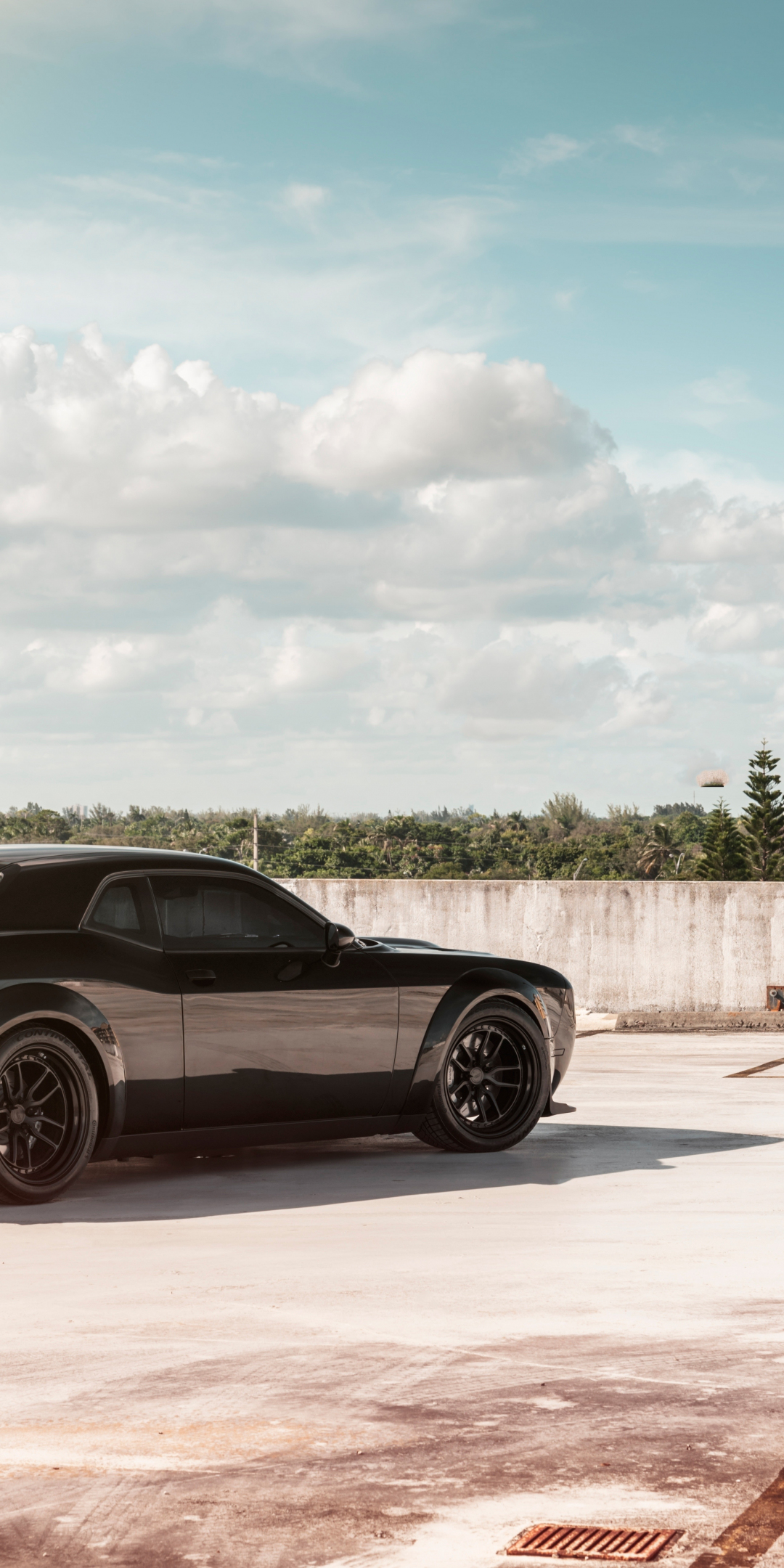 Black, Dodge Challenger SRT, muscle car, 2019, 1080x2160 wallpaper