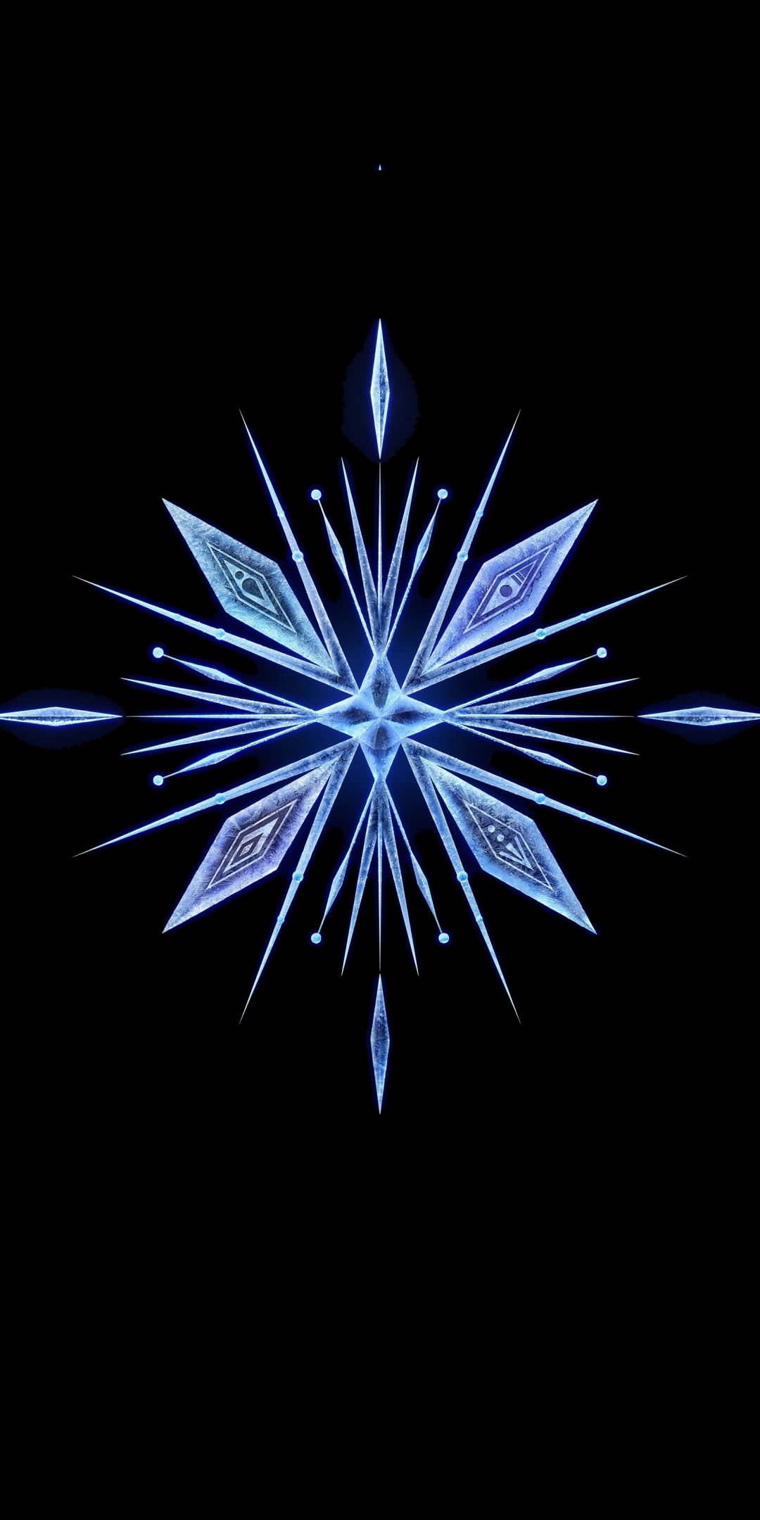 Frozen 2, snowflake, minimal, 1080x2160 wallpaper