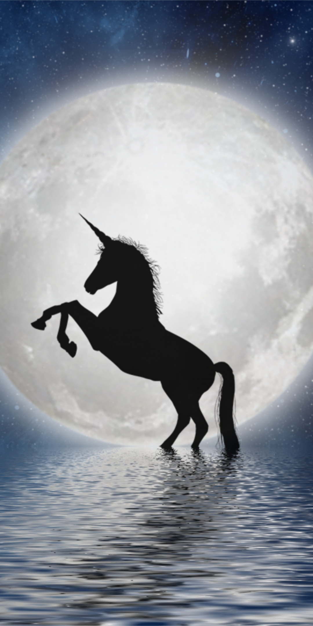 Download 1080x2160 Wallpaper Unicorn Moon Silhouette Art Honor 7x Honor 9 Lite Honor View 10 Hd Image Background 18186