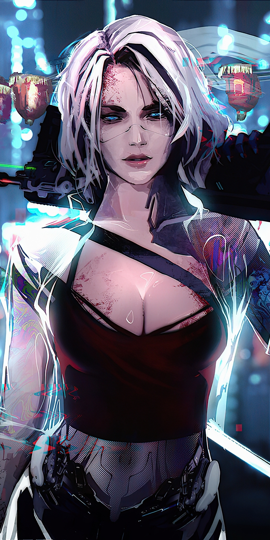 Beautiful, cyborg girl, fantasy, art, 1080x2160 wallpaper