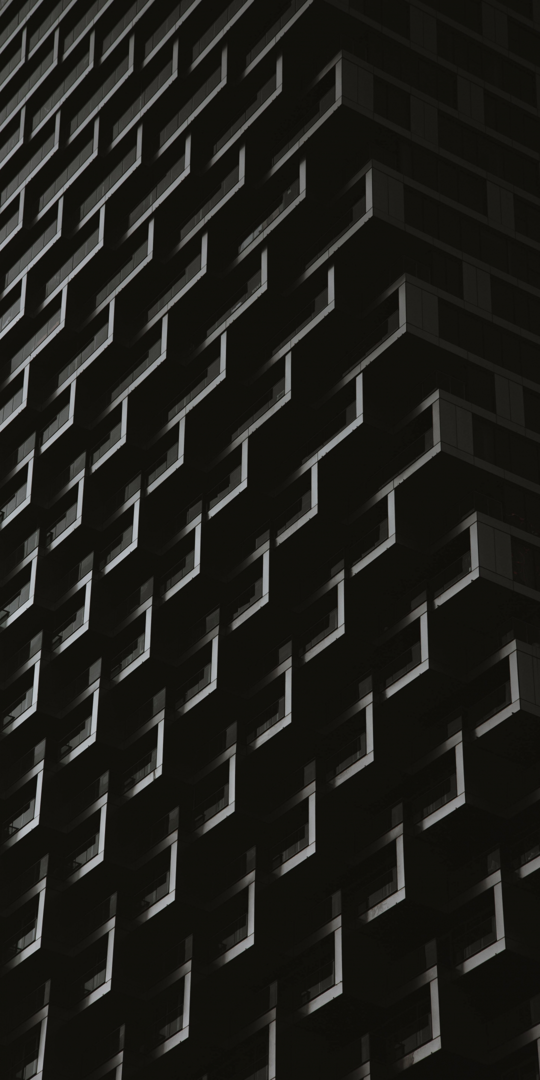 BW, building's facade, surface, 1080x2160 wallpaper