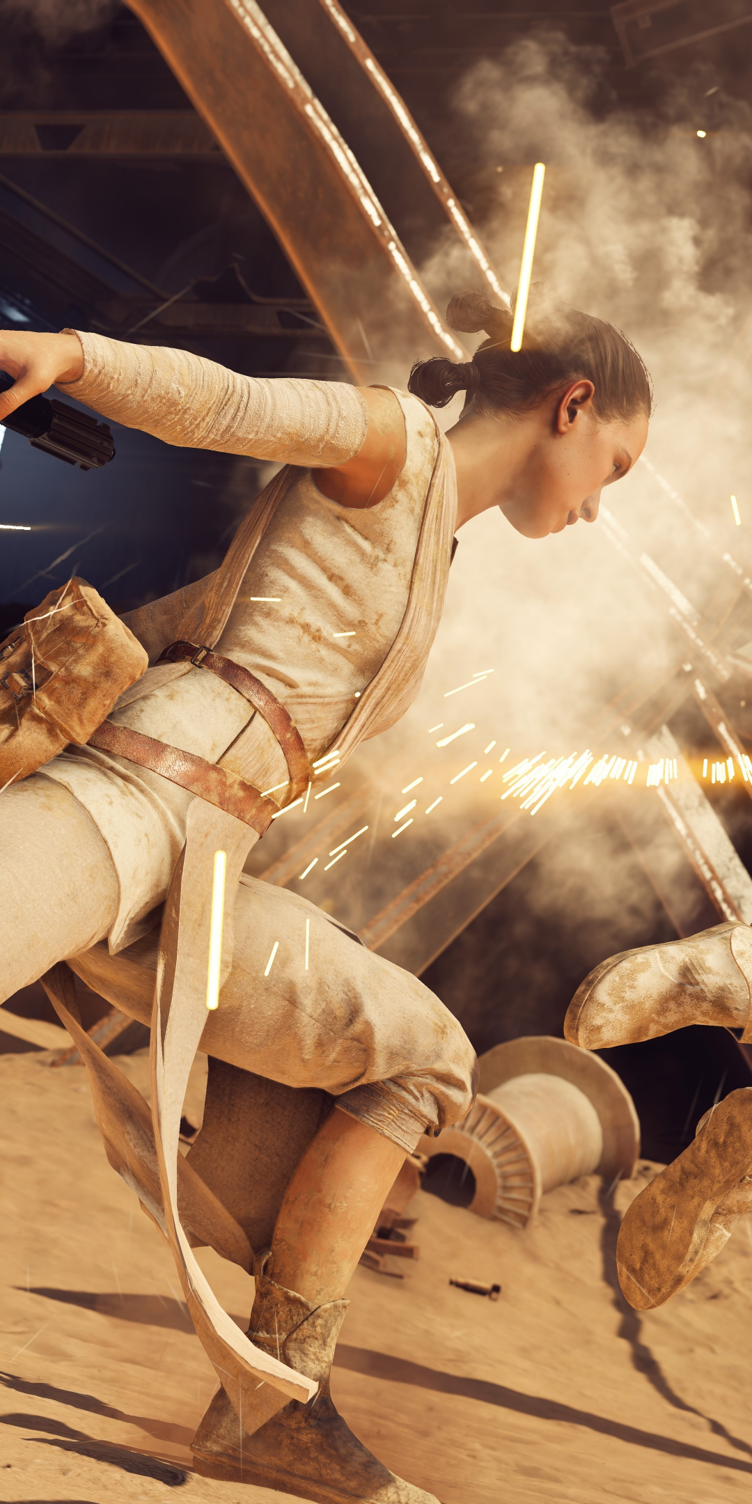 Rey, star wars battlefront ii, video game, fight, 1080x2160 wallpaper