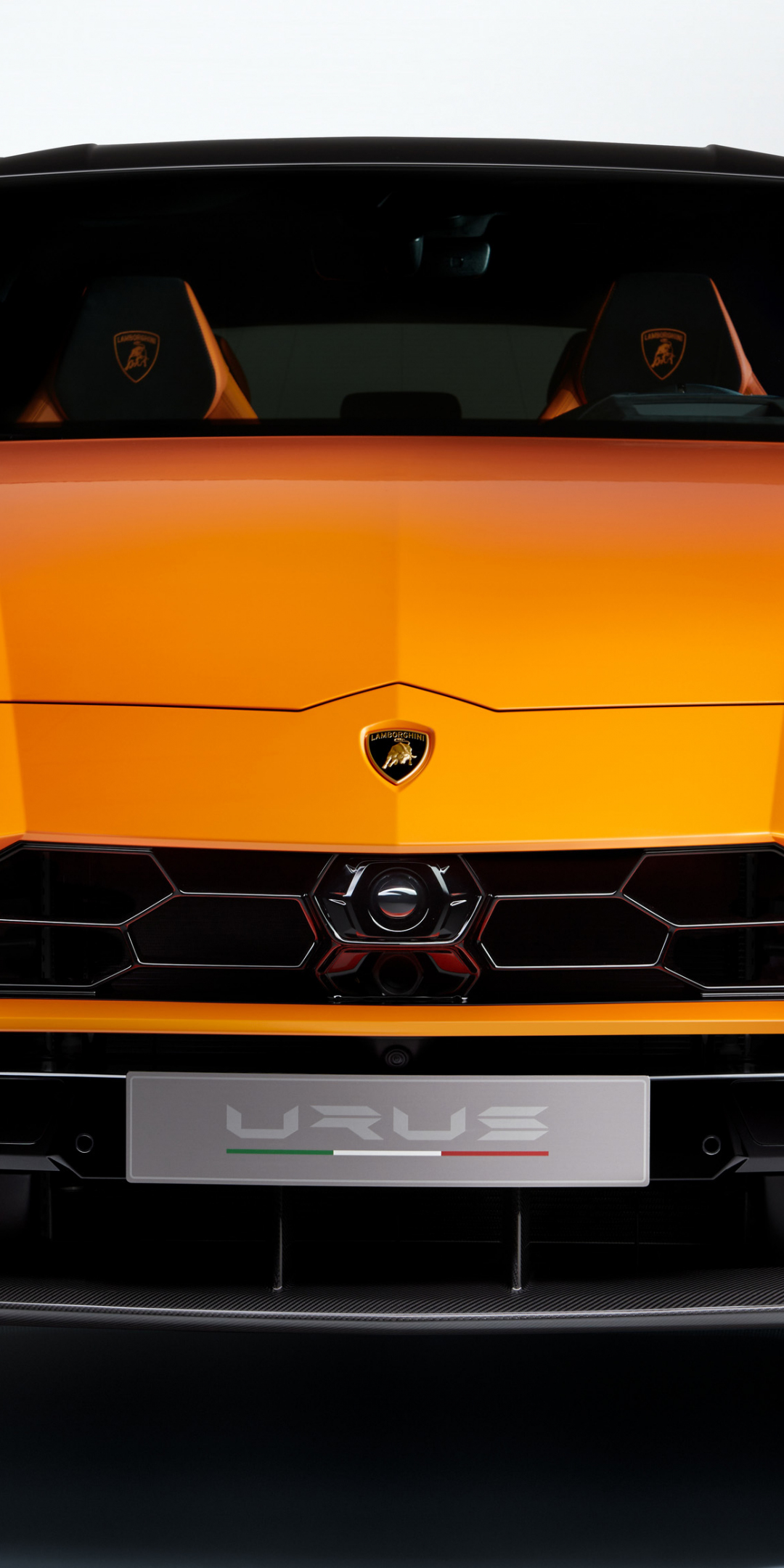 Orange car, Lamborghini Urus, SUV, front-view, 1080x2160 wallpaper