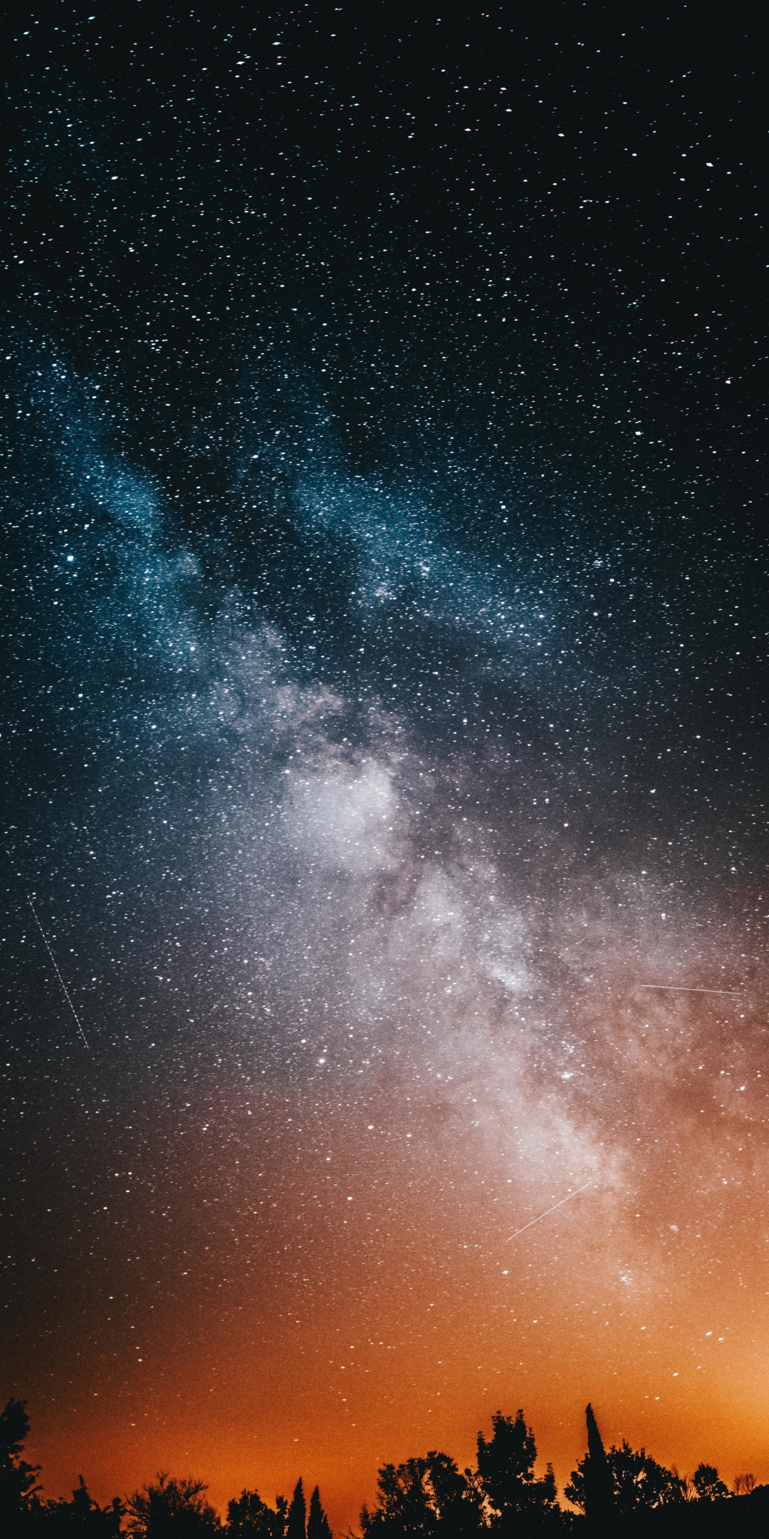 Starry night, stars, sky, 1080x2160 wallpaper