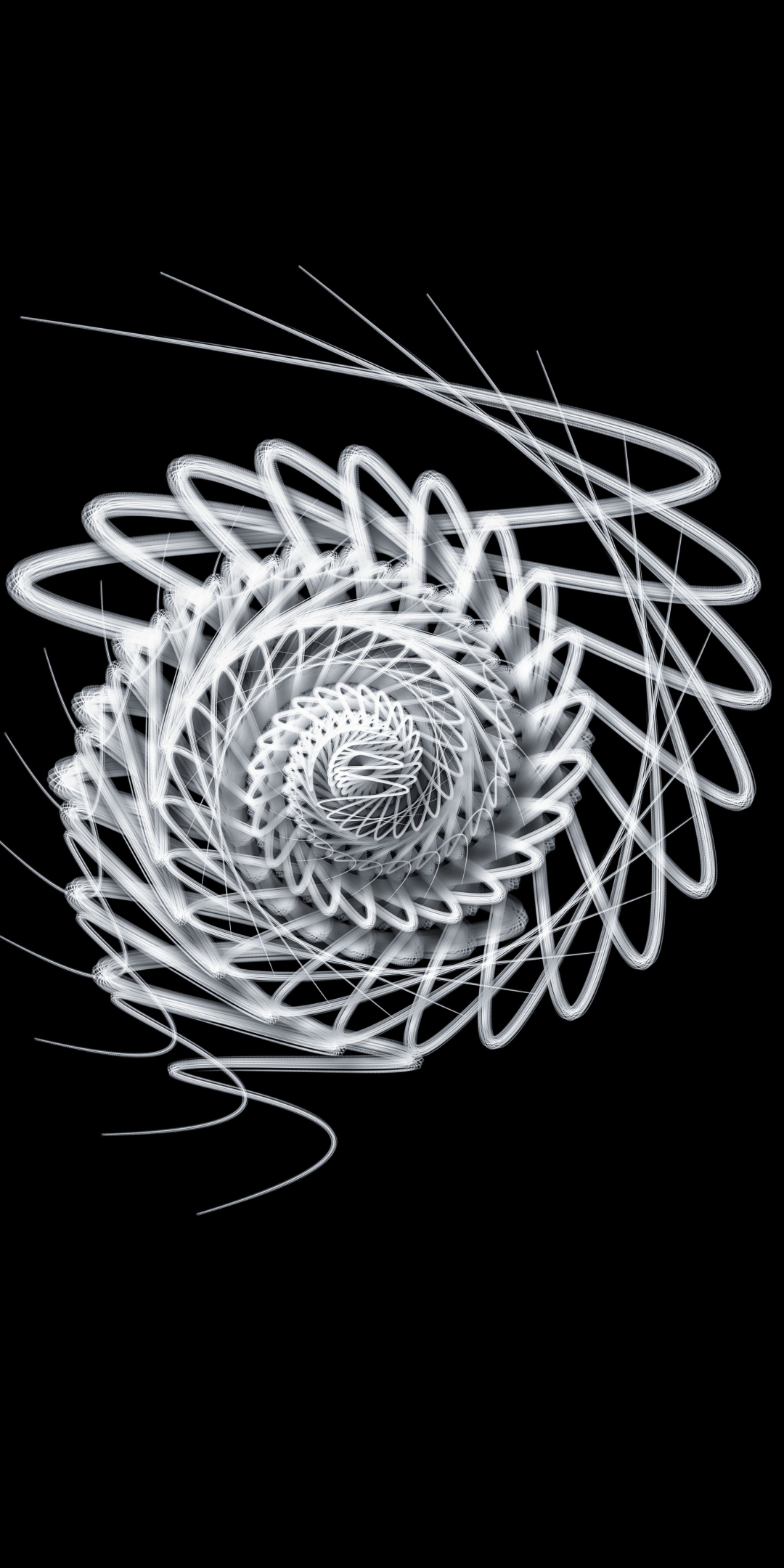 White lines, abstraction, spiral, 1080x2160 wallpaper