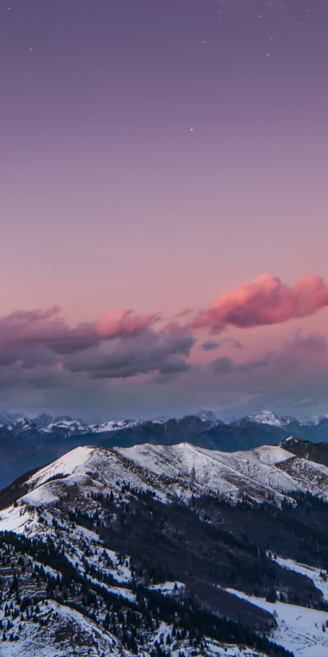 Mountains, snow, glacier, sunset, Dolomites, Italy, 1080x2160 wallpaper