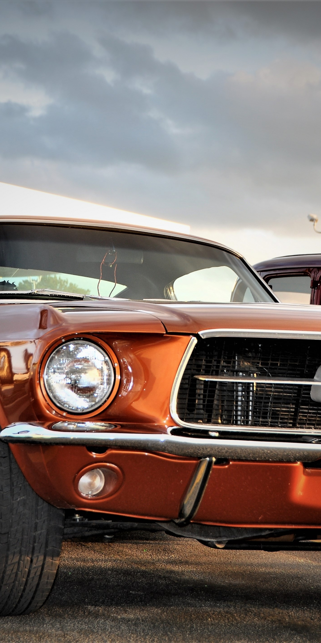 Front, Ford Mustang, muscle car, 1080x2160 wallpaper