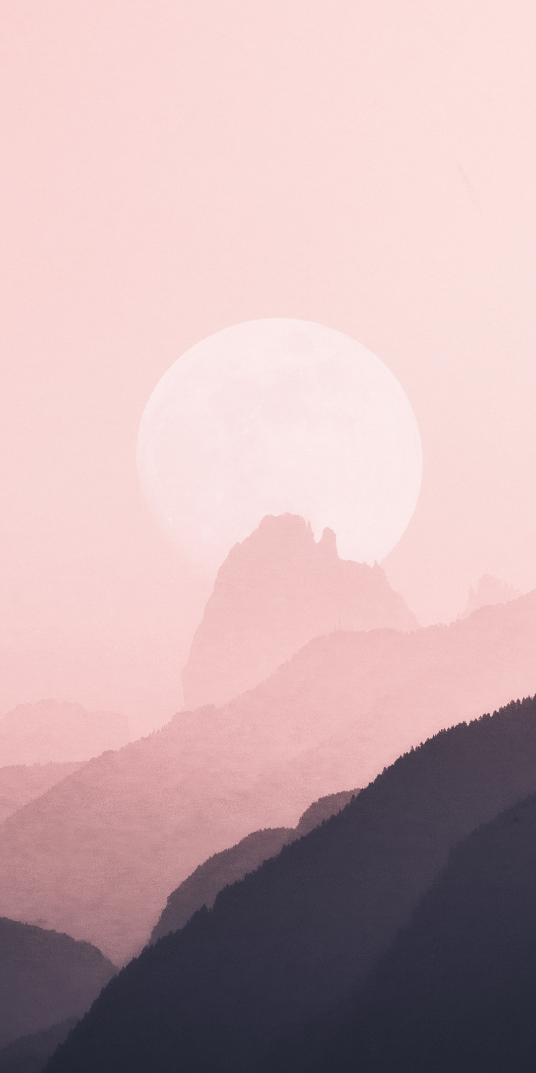 Minimal, horizon, nature, mountains, silhouette, 1080x2160 wallpaper