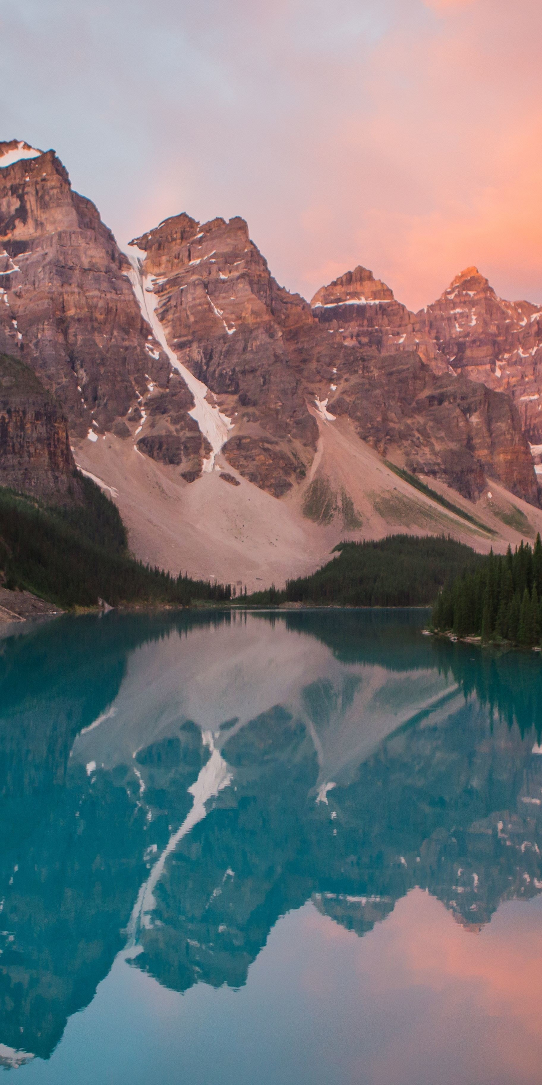 Sunrise, moraine lake, reflections, alberta, canada, 1080x2160 wallpaper