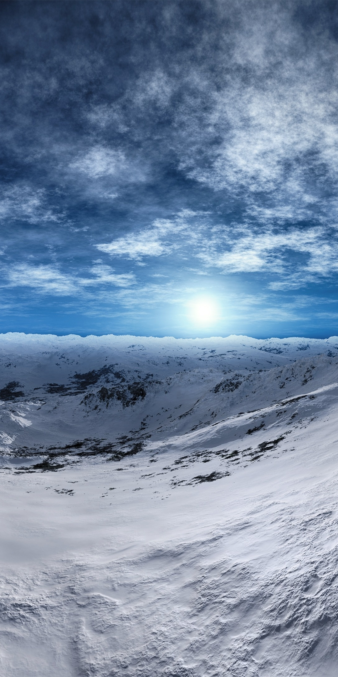 Tundra, arctic, mountains, winter, sunny day, glacier, landscape, 1080x2160 wallpaper