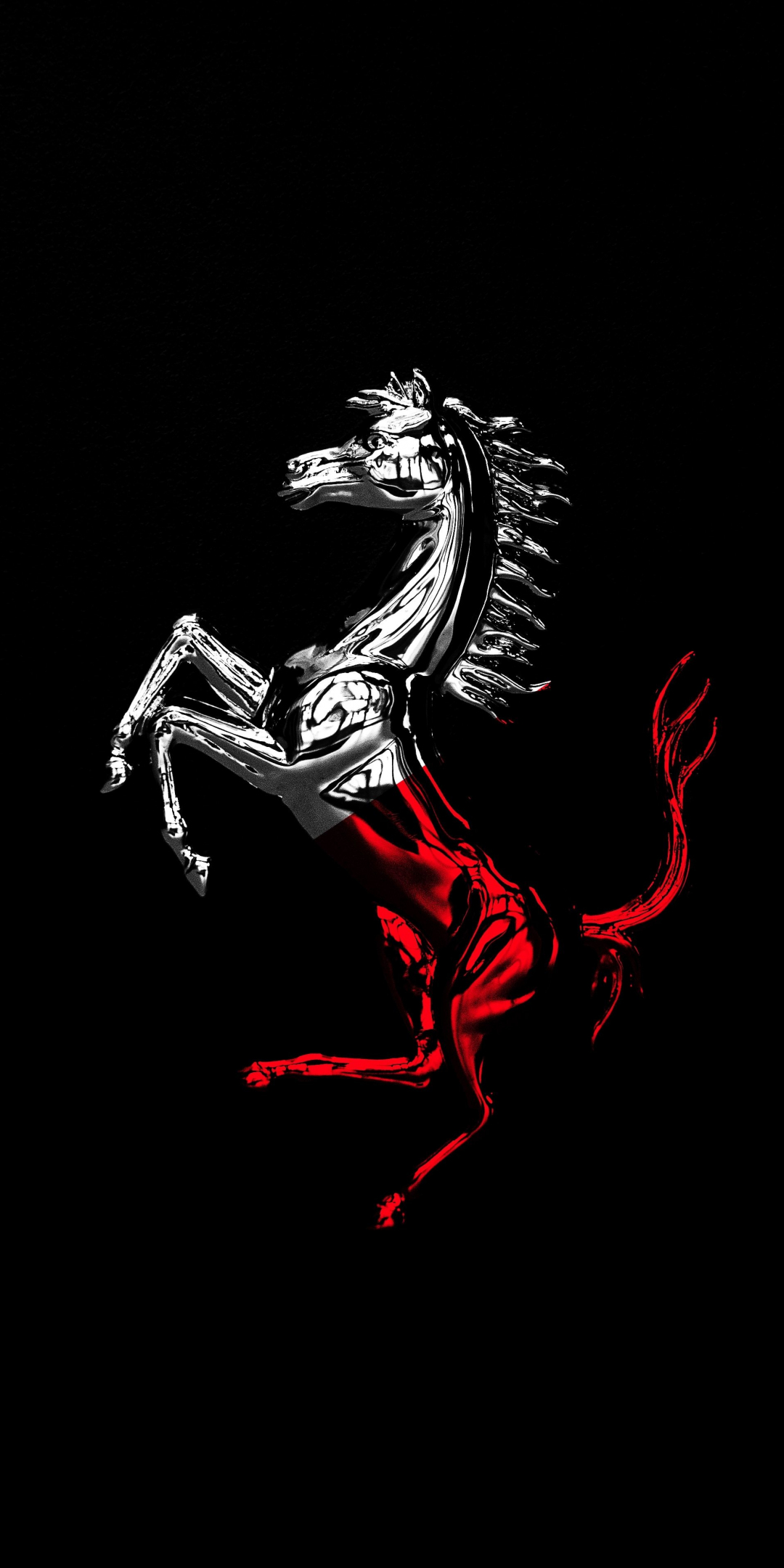 Horse, Ferrari, logo, minimal, 1080x2160 wallpaper