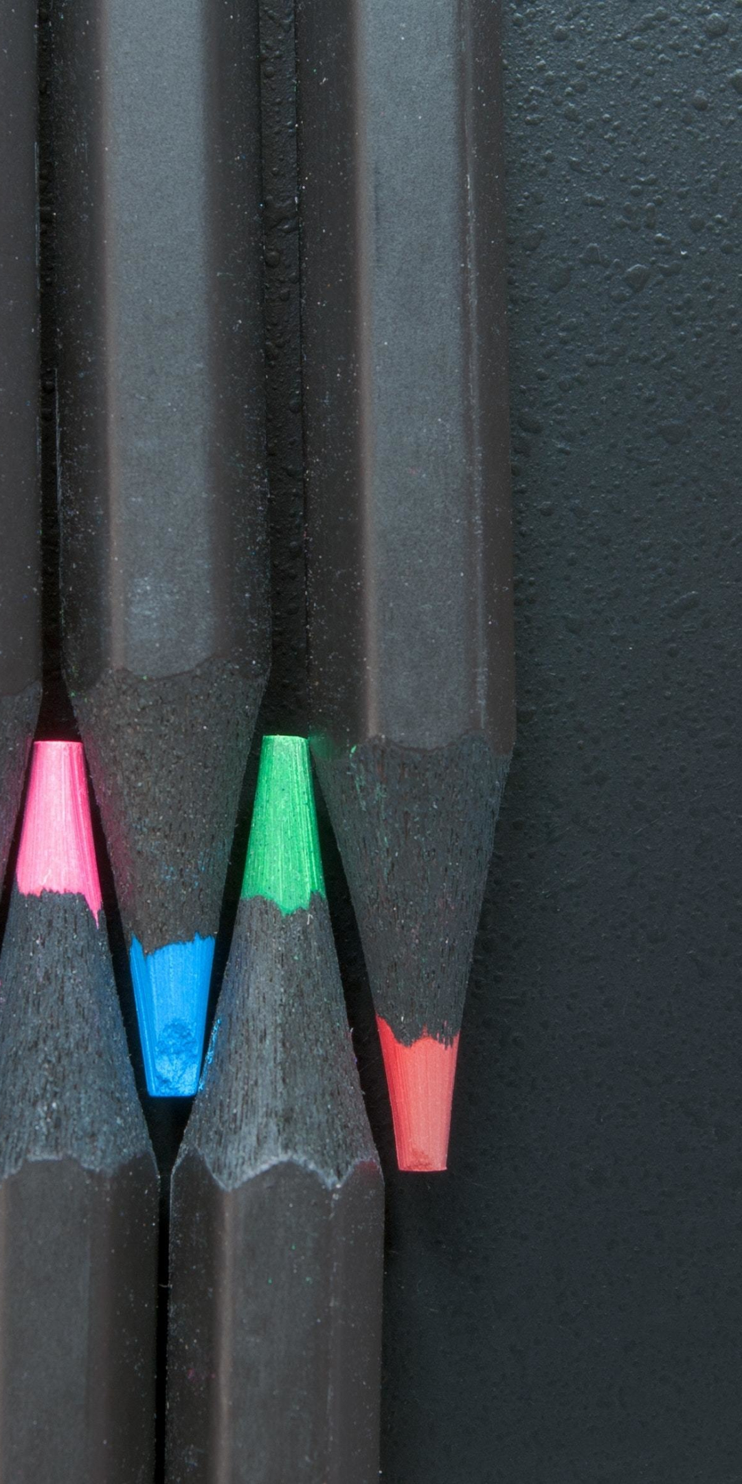 Pencils, colorful tip, gray, 1080x2160 wallpaper