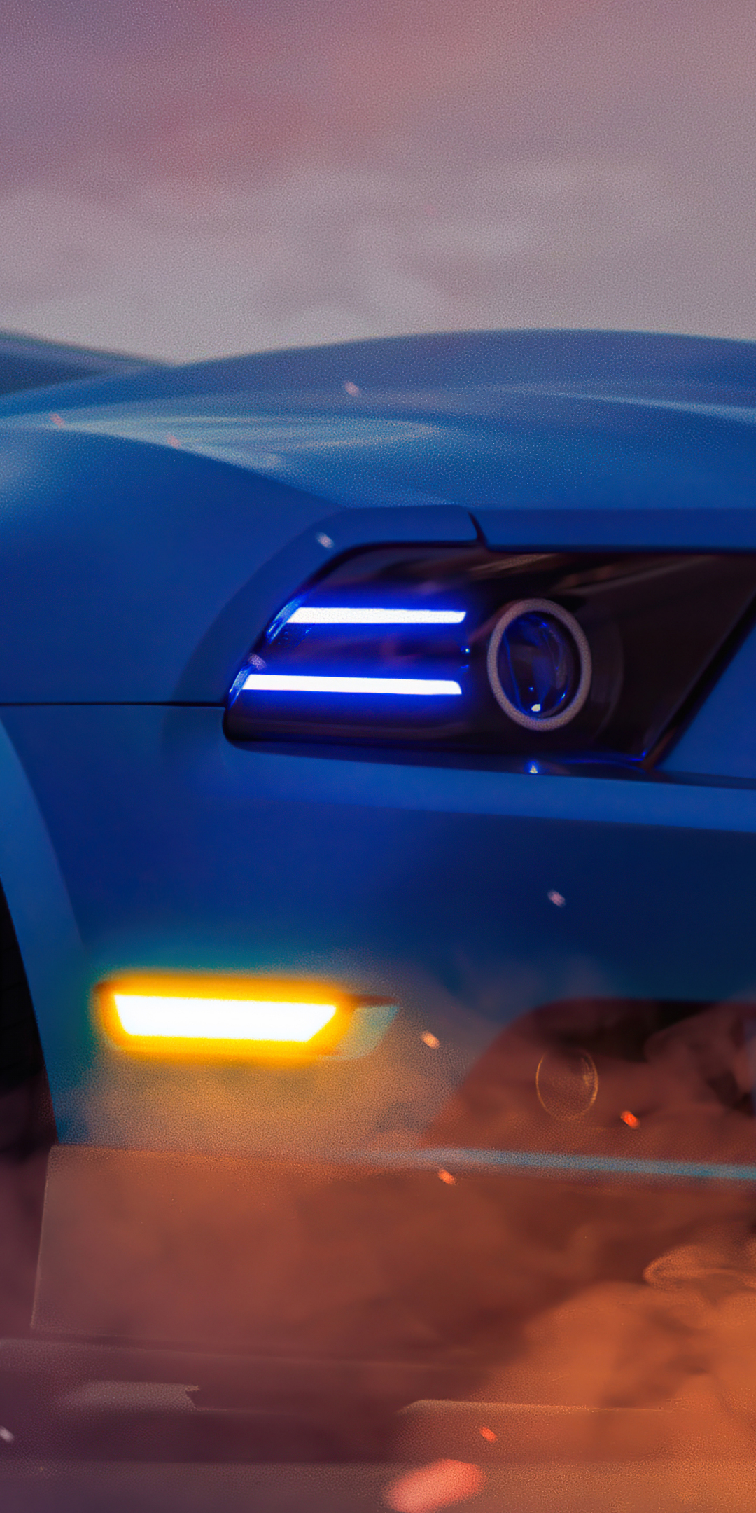 Blue Chevrolet Camaro car, headlight, 2021, 1080x2160 wallpaper