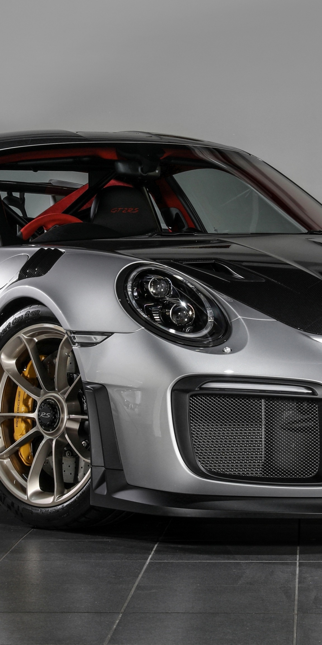 2018 Porsche 911 GT3 RS, grey, sports car, 1080x2160 wallpaper
