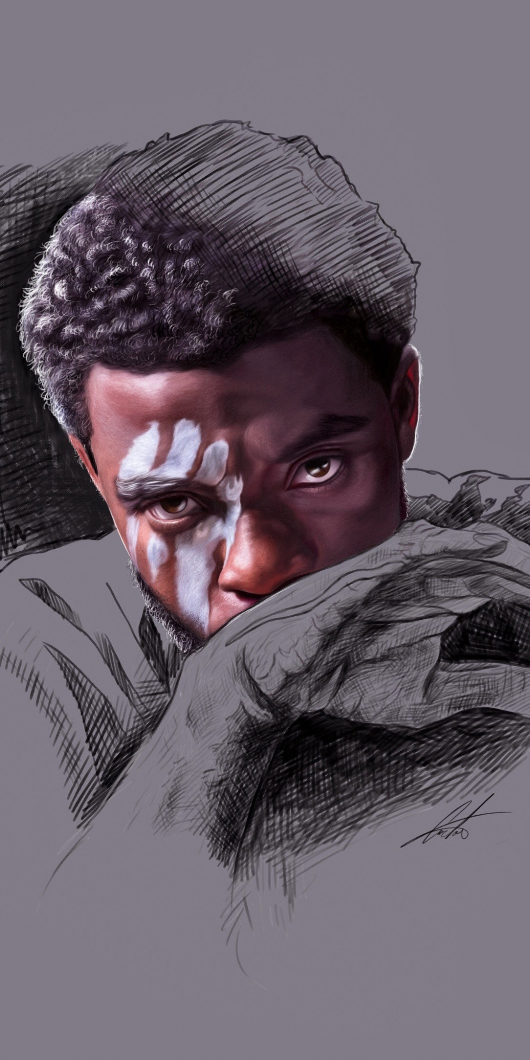 Black Panther, Chadwick Boseman, minimal, artwork, 1080x2160 wallpaper
