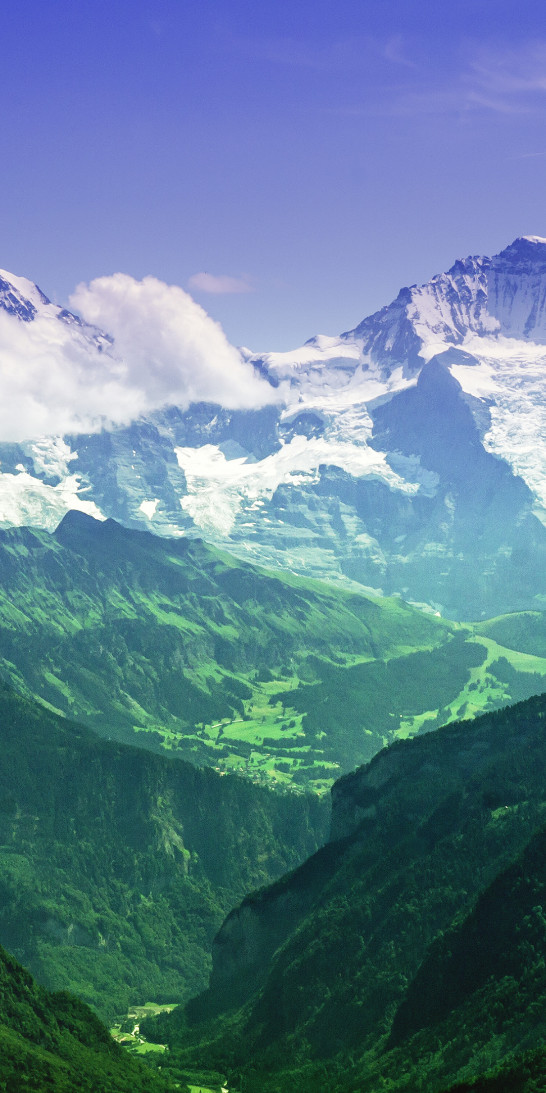 Swiss Alps, green mountains, nature, 1080x2160 wallpaper