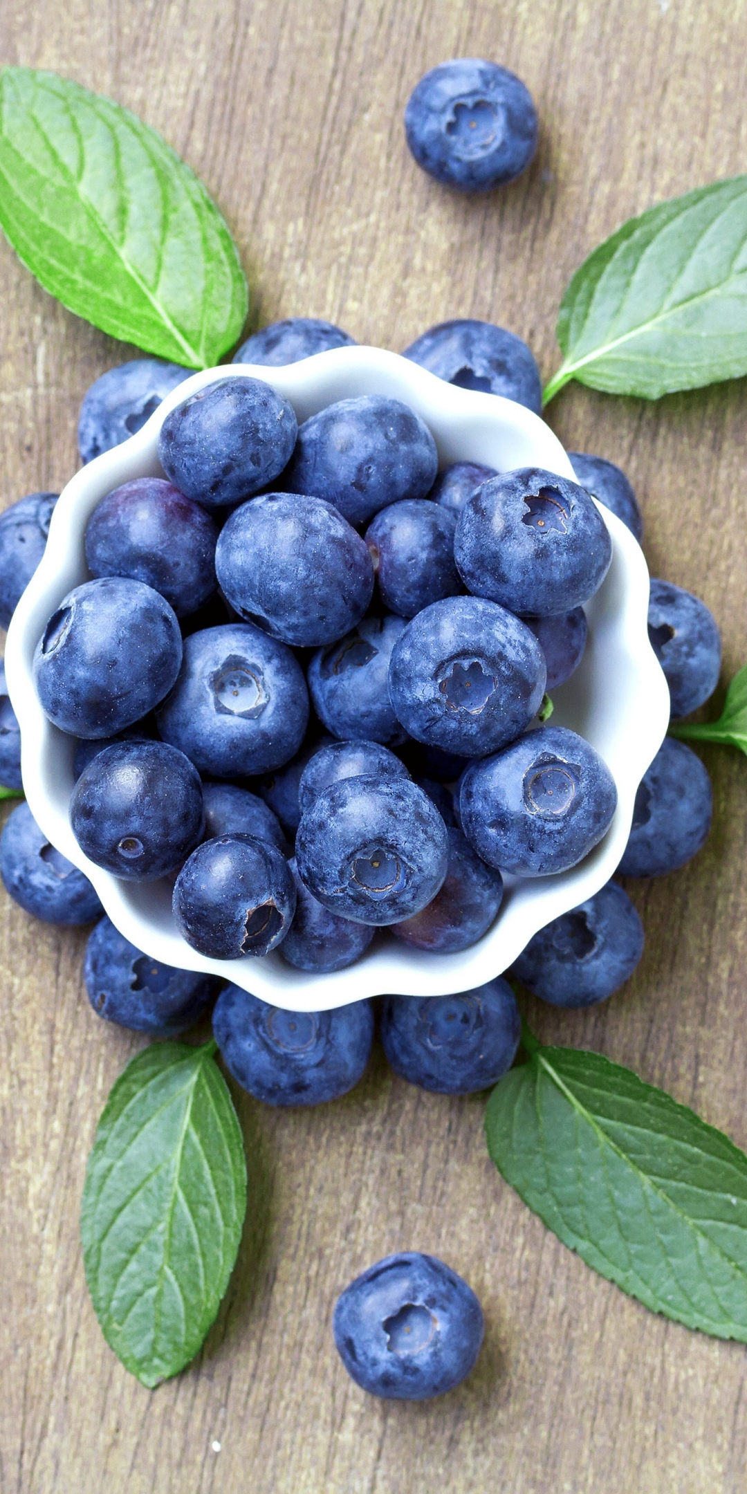 Fresh blueberry bowl, summer, 1080x2160 wallpaper