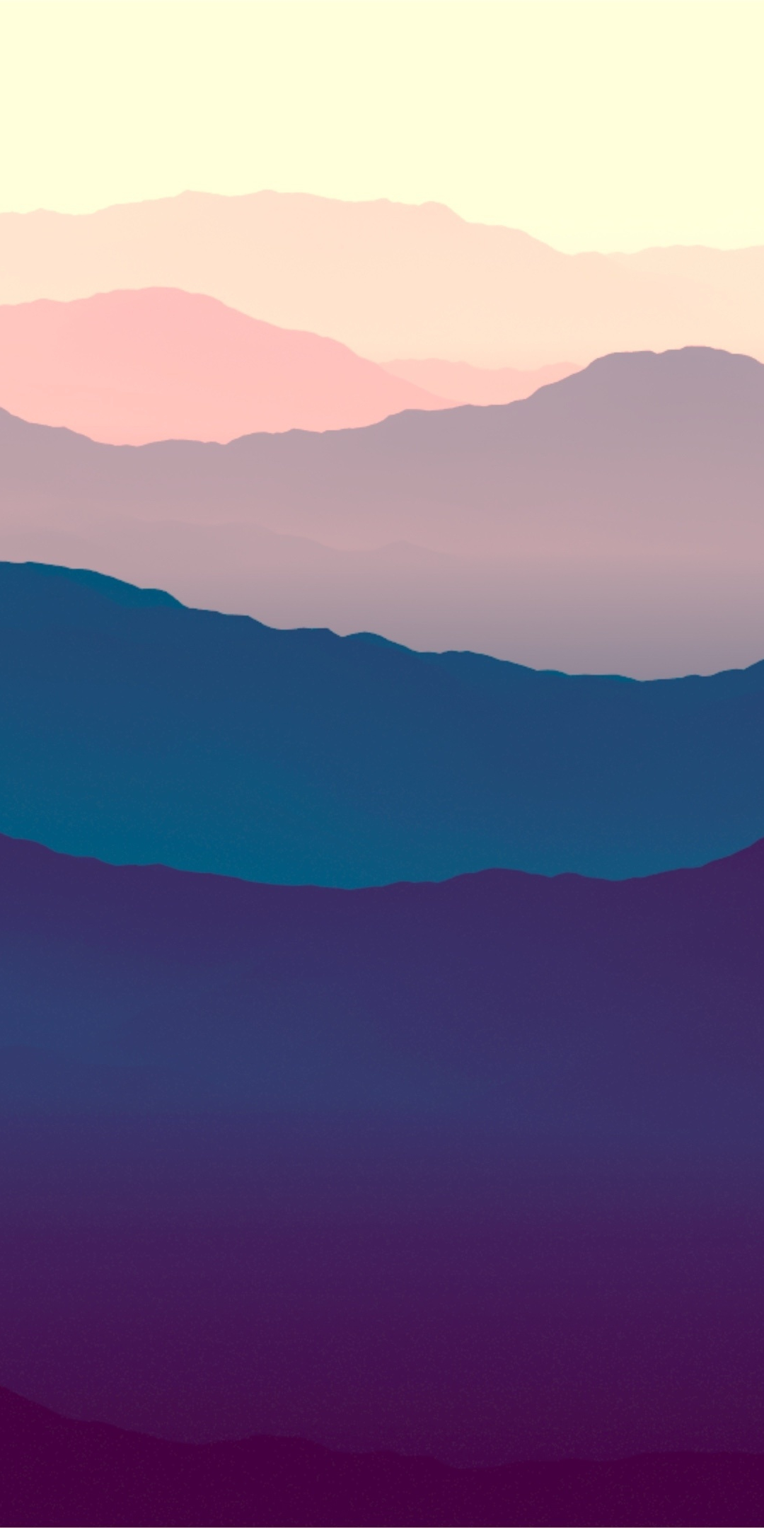 Mountains, landscape, purple sunset, gradient, horizon, 1080x2160 wallpaper