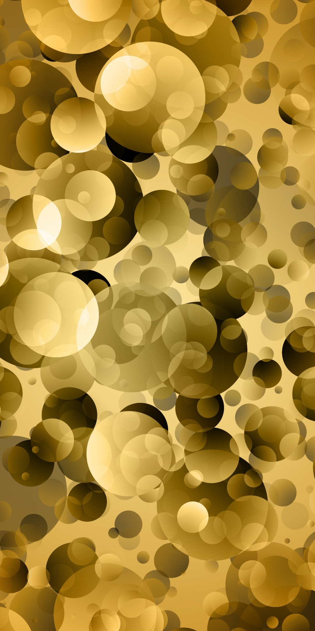 Golden, circles, bright, bokeh, abstract, 1080x2160 wallpaper