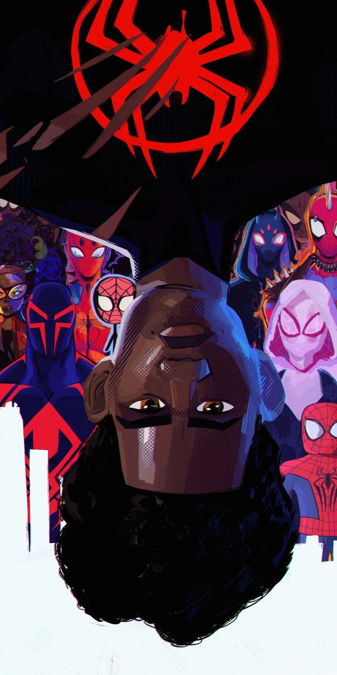 Spidermen from all the verses, 2023, 1080x2160 wallpaper