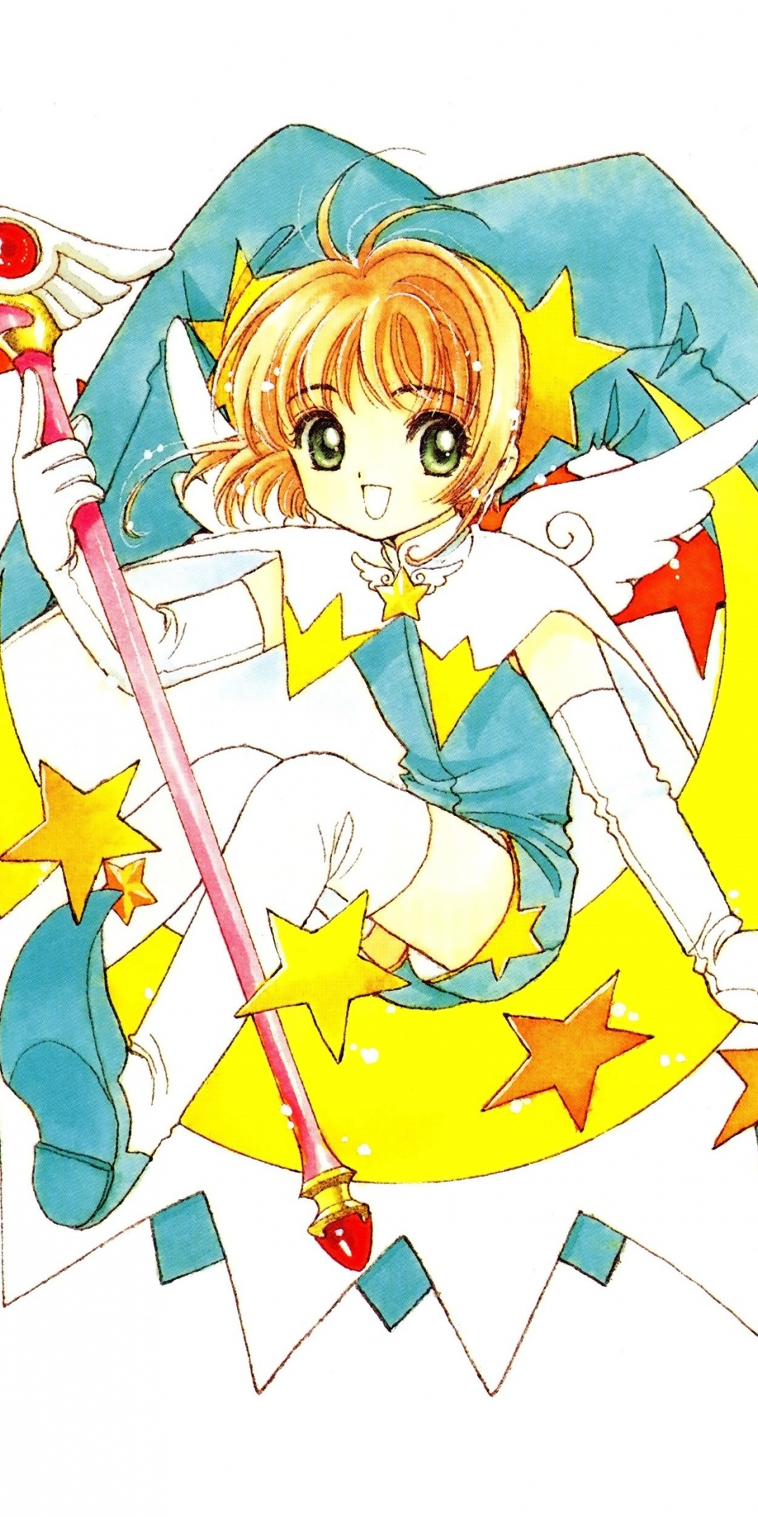 Anime girl, minimal, Sakura Kinomoto, Cardcaptor Sakura, 1080x2160 wallpaper