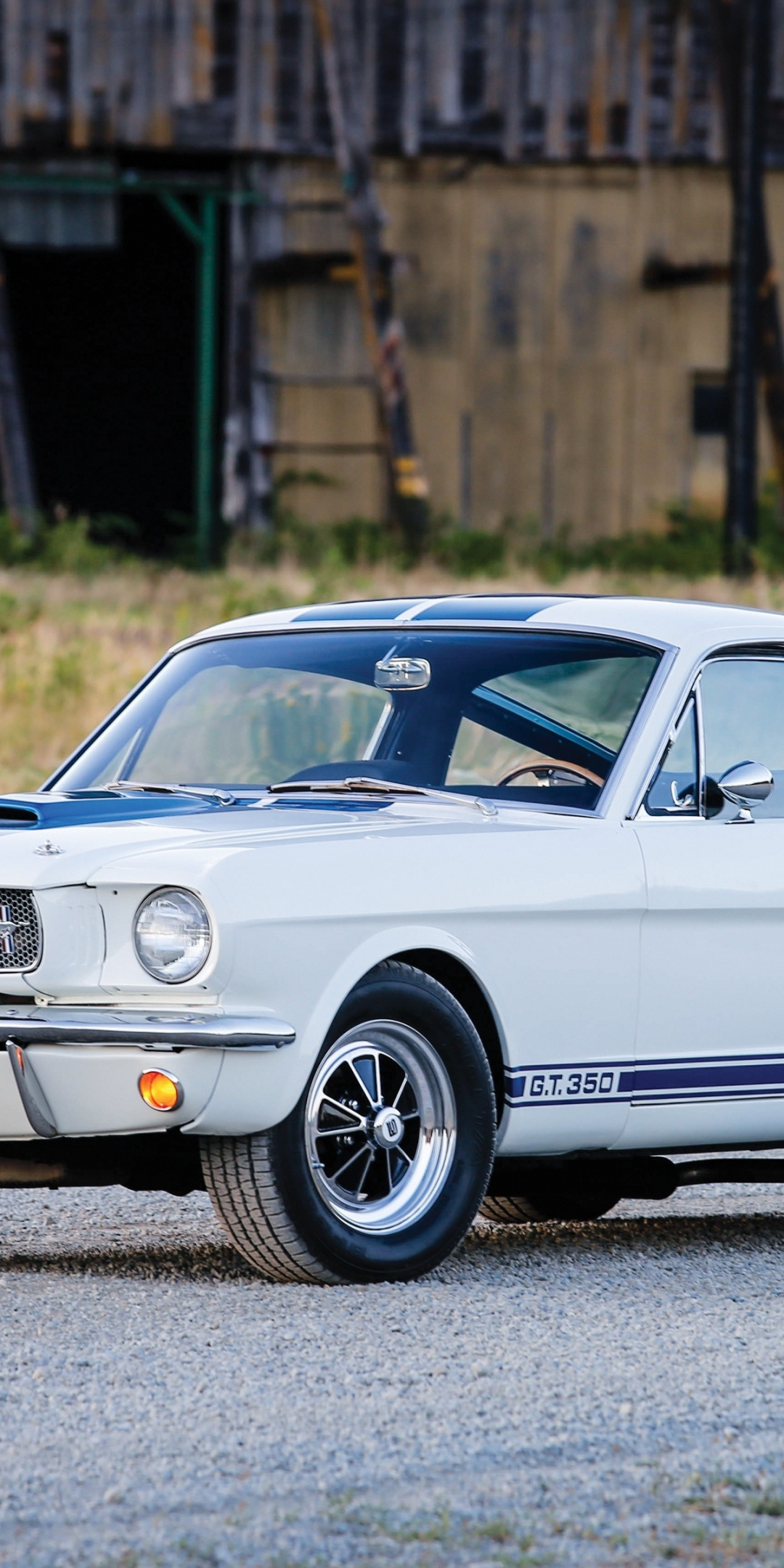 Classic, white, ford mustang, 1080x2160 wallpaper